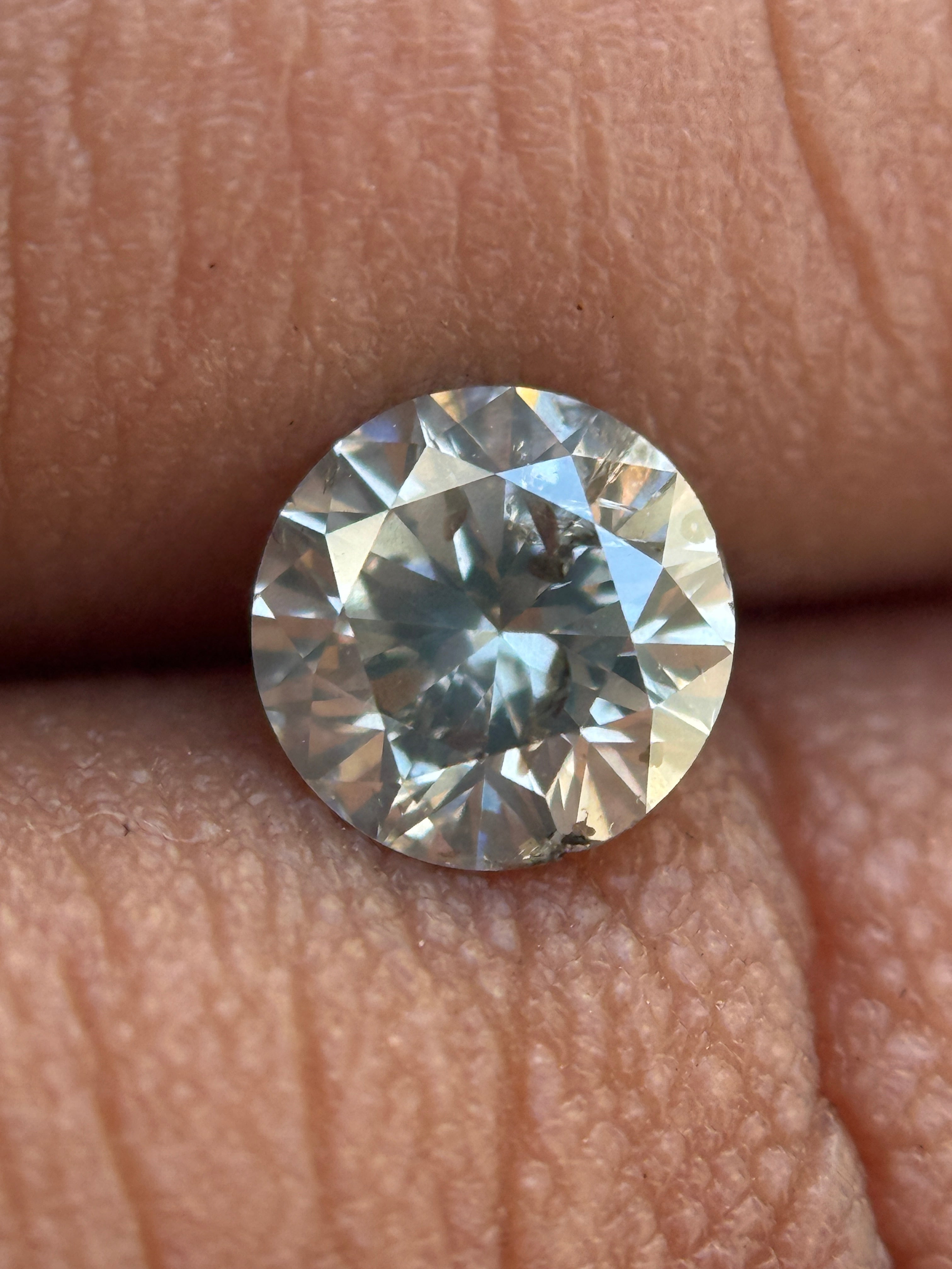 0.54 Ct Round Brilliant Cut Grey Natural Salt and Pepper Diamond