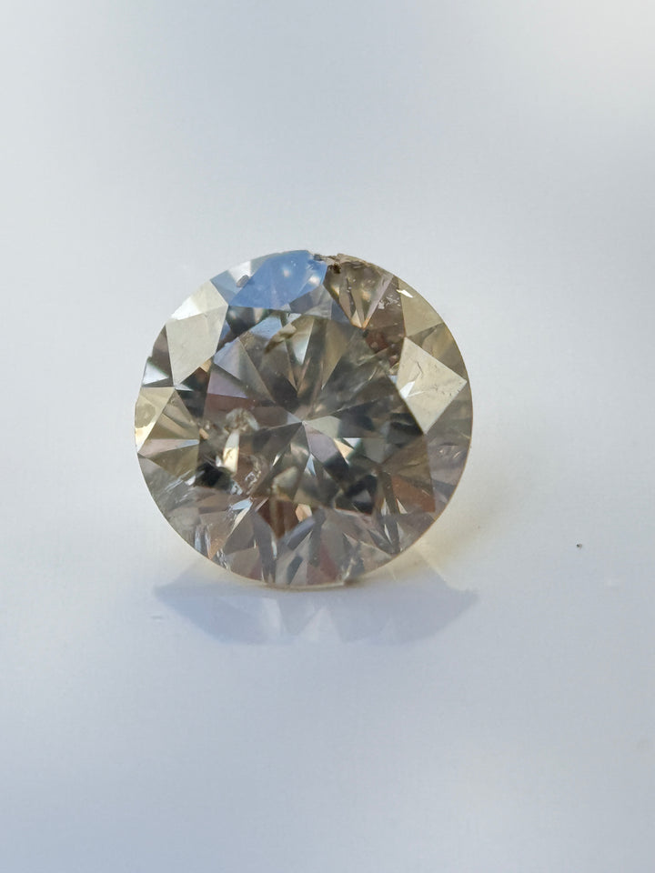 0.54 Ct Round Brilliant Cut Grey Natural Salt and Pepper Diamond