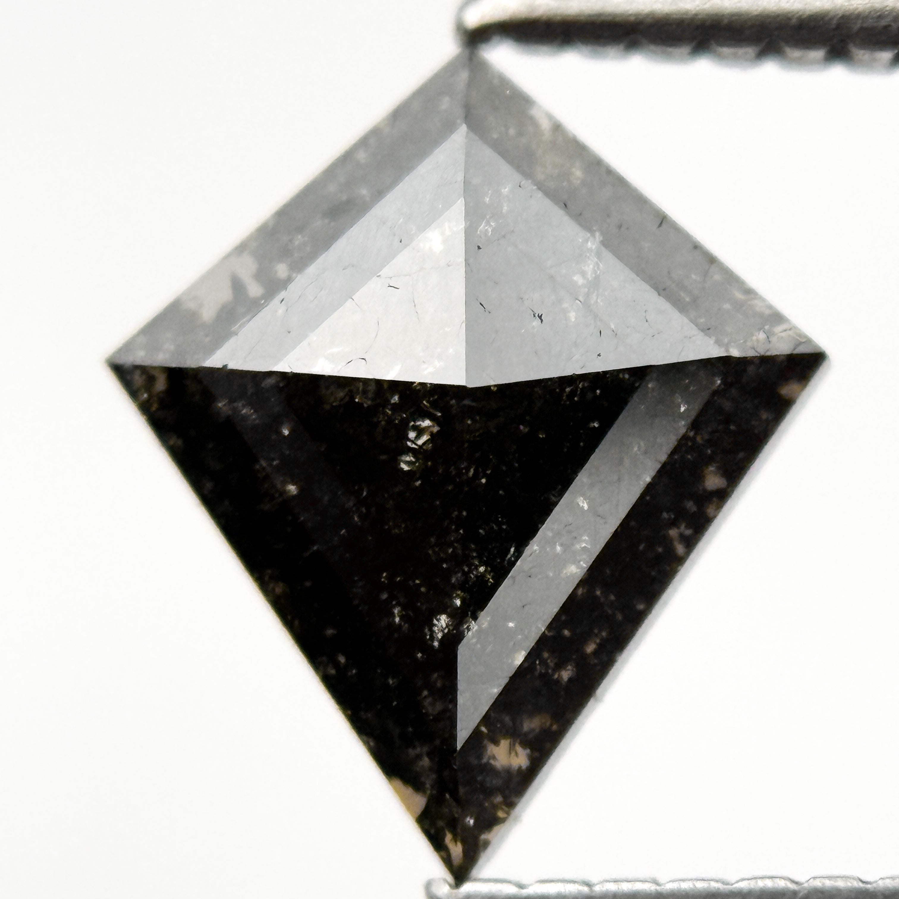 1.10 Ct Kite Rose Cut Grey Natural Salt and Pepper Diamond