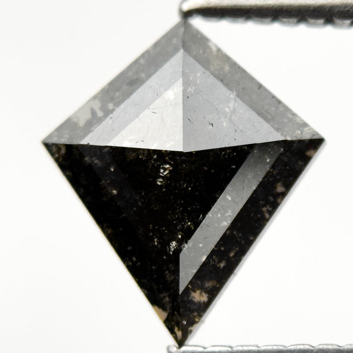 1.10 Ct Kite Rose Cut Grey Natural Salt and Pepper Diamond