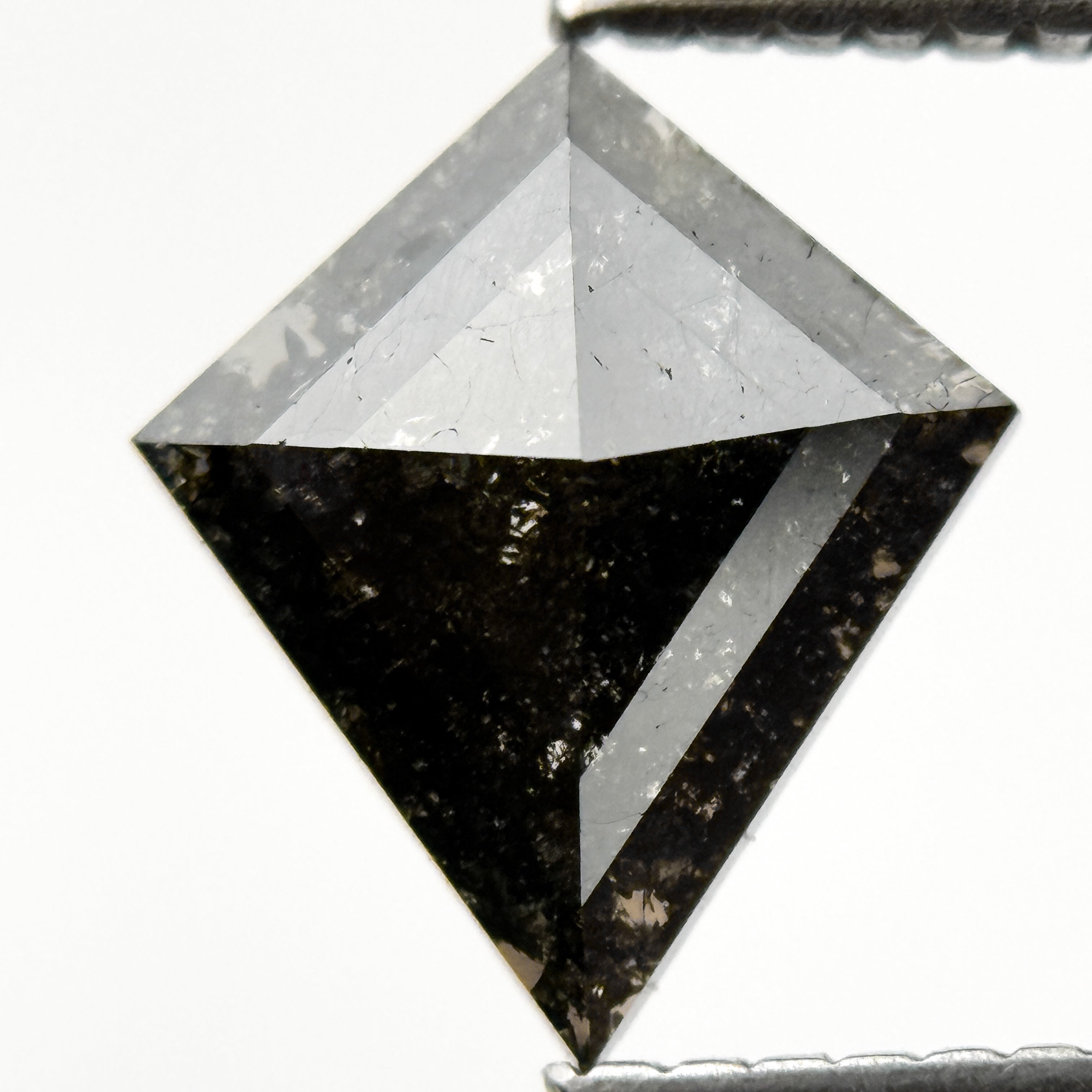 1.10 Ct Kite Rose Cut Grey Natural Salt and Pepper Diamond