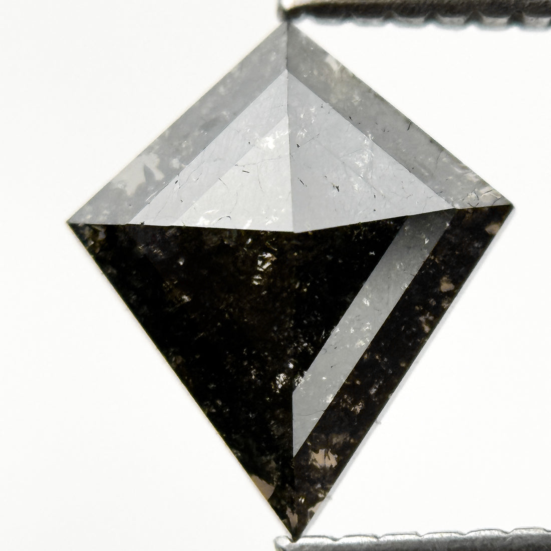 1.10 Ct Kite Rose Cut Grey Natural Salt and Pepper Diamond