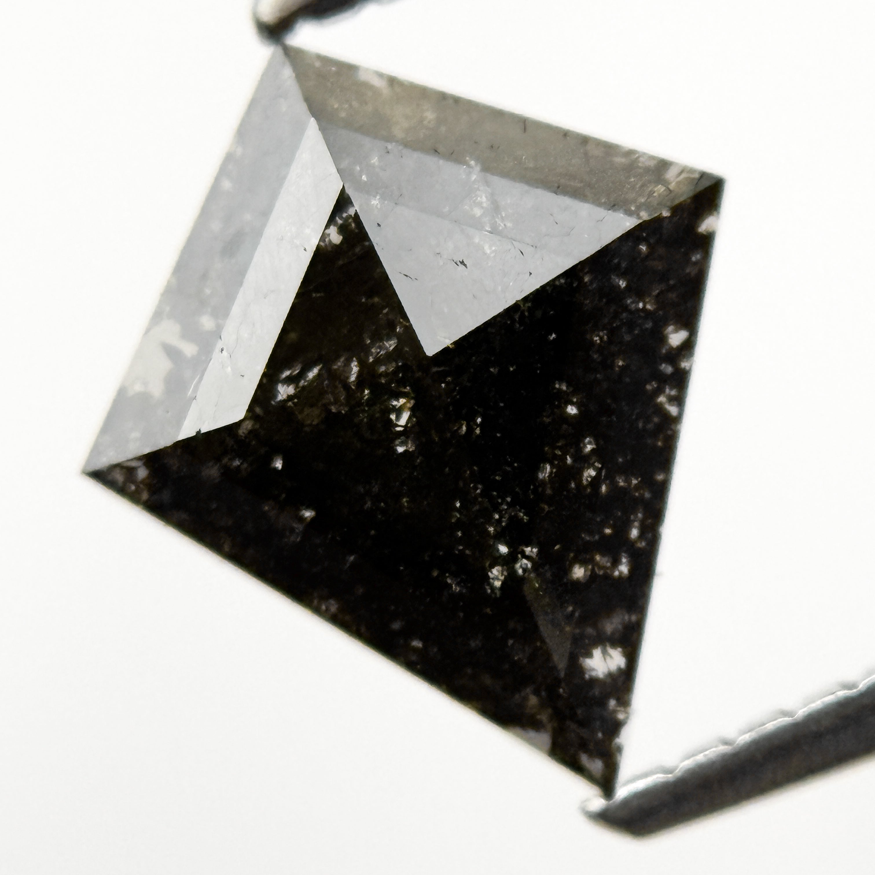 1.10 Ct Kite Rose Cut Grey Natural Salt and Pepper Diamond