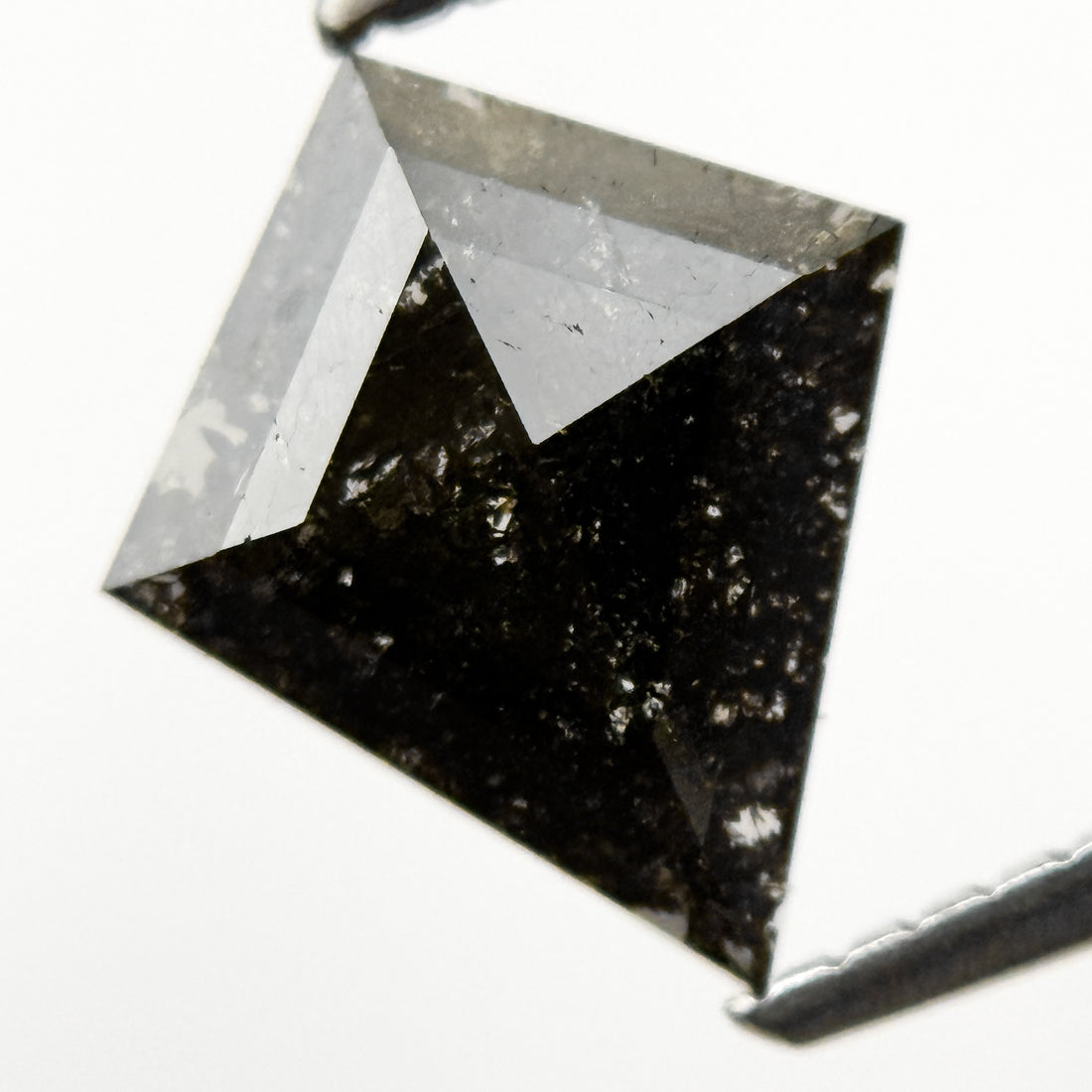 1.10 Ct Kite Rose Cut Grey Natural Salt and Pepper Diamond