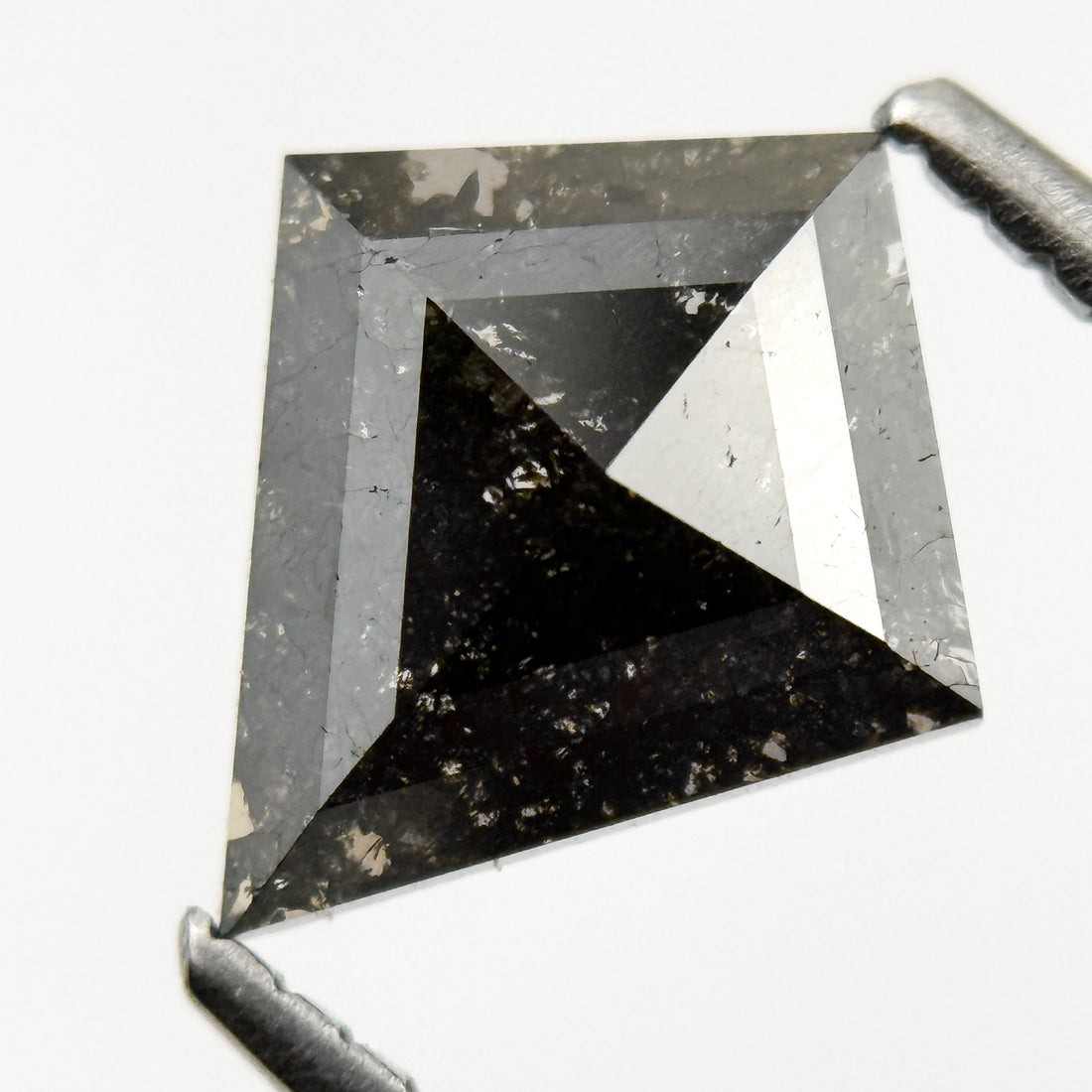 1.10 Ct Kite Rose Cut Grey Natural Salt and Pepper Diamond