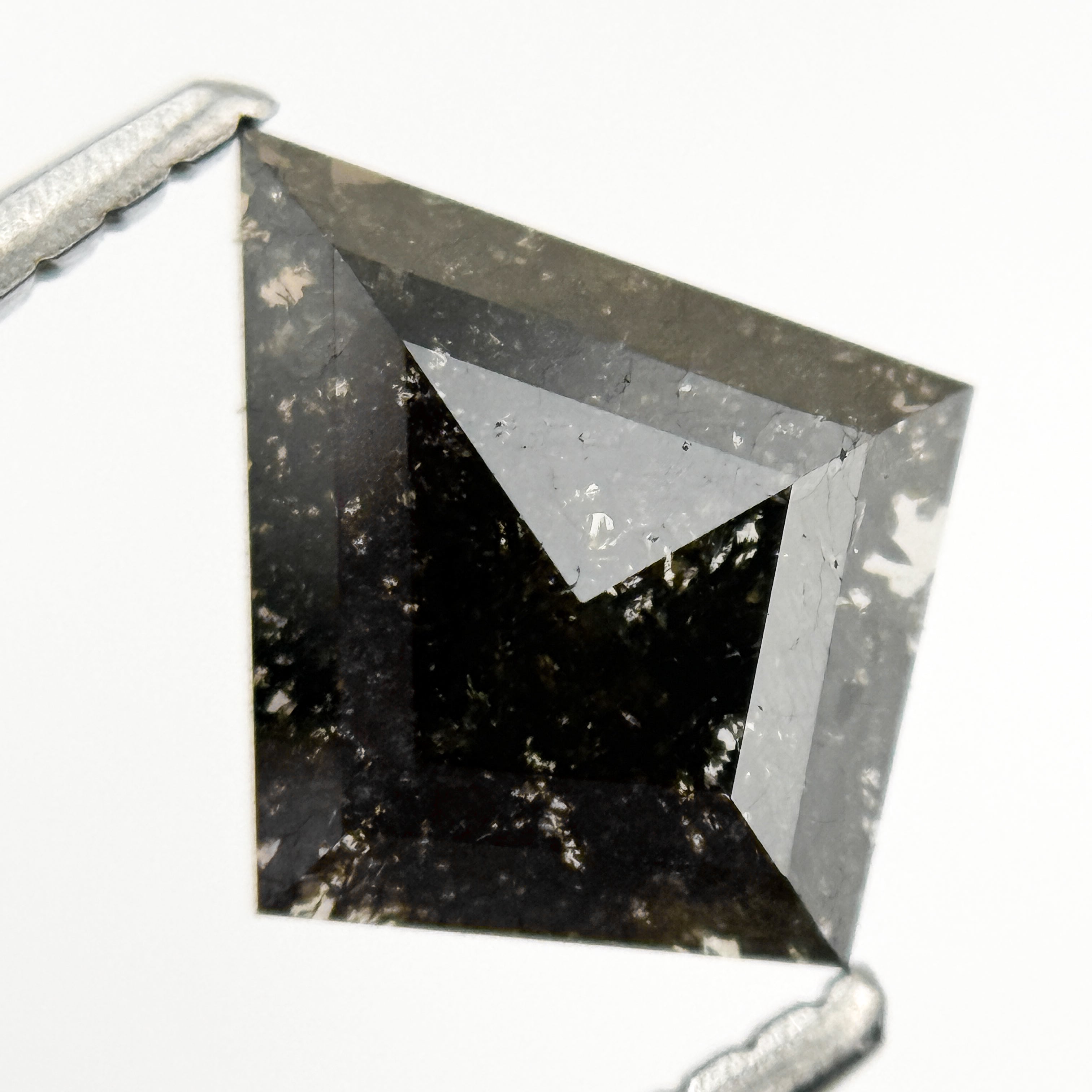 1.10 Ct Kite Rose Cut Grey Natural Salt and Pepper Diamond