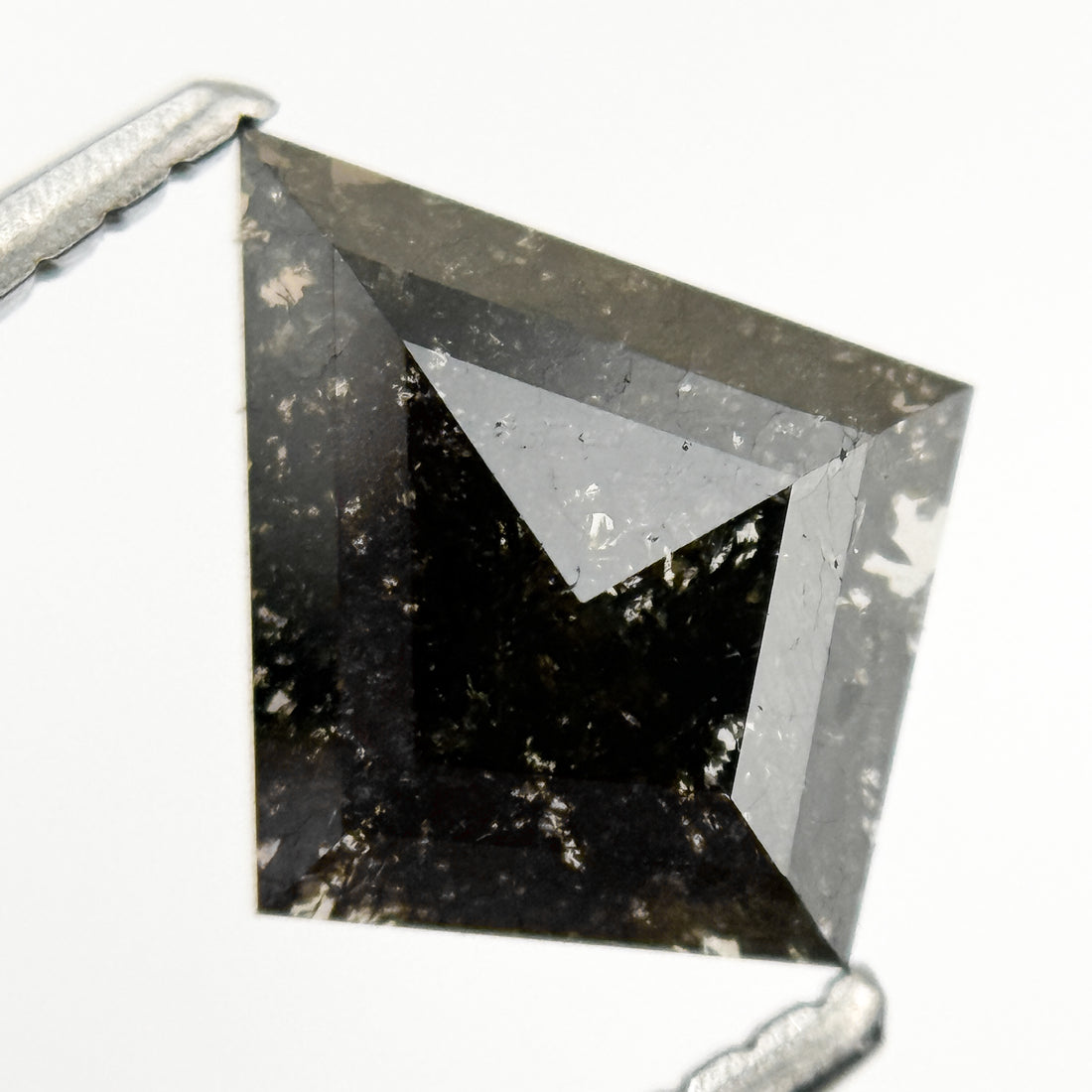 1.10 Ct Kite Rose Cut Grey Natural Salt and Pepper Diamond