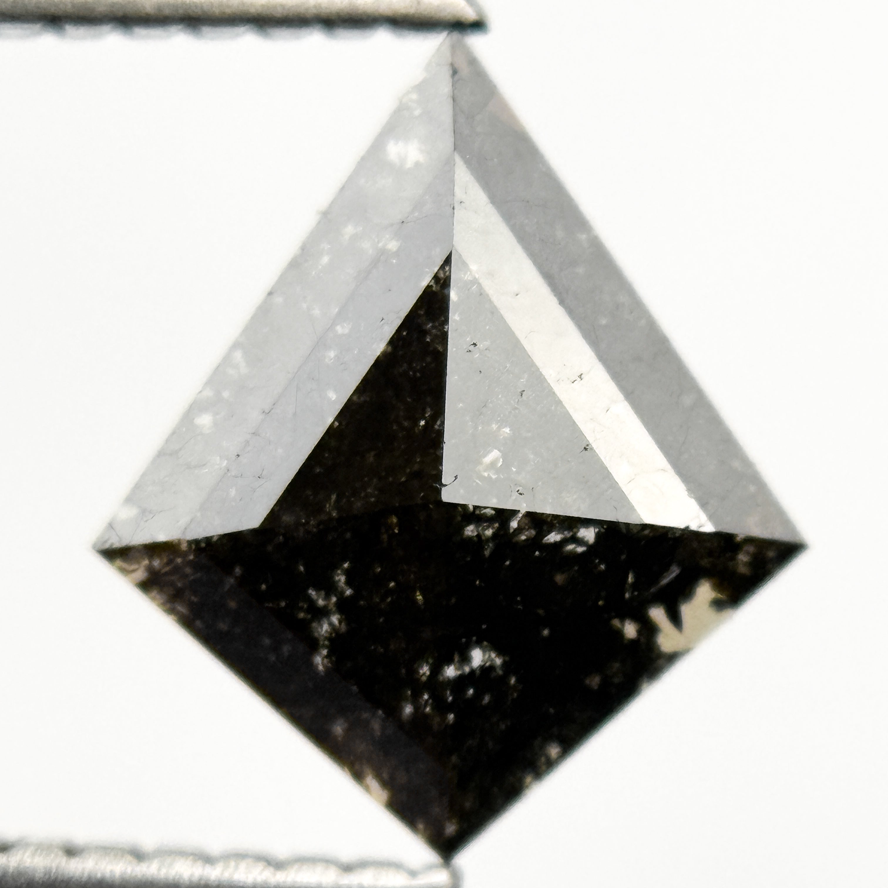 1.10 Ct Kite Rose Cut Grey Natural Salt and Pepper Diamond