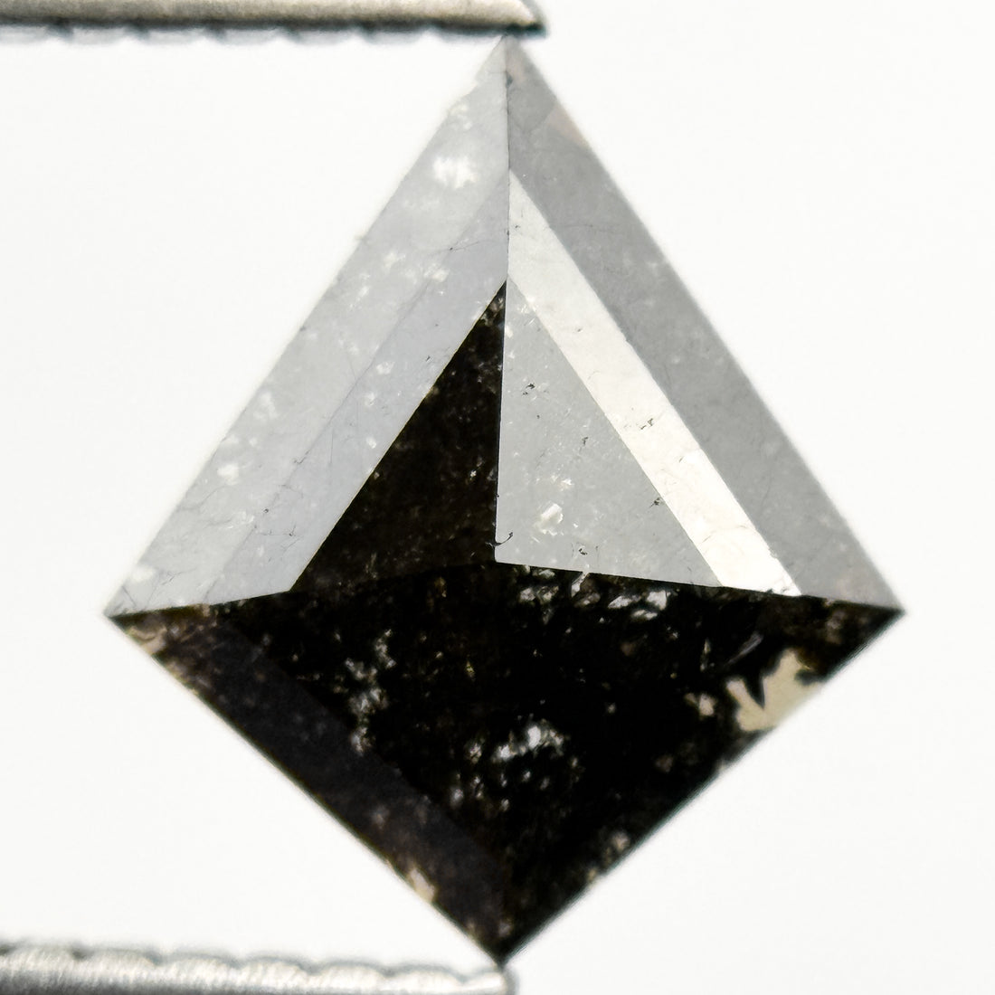 1.10 Ct Kite Rose Cut Grey Natural Salt and Pepper Diamond