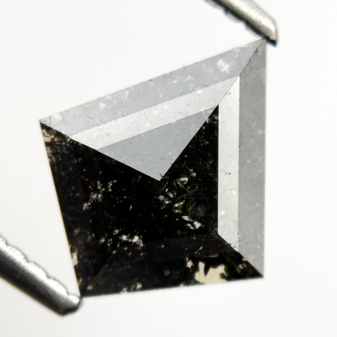 1.10 Ct Kite Rose Cut Grey Natural Salt and Pepper Diamond