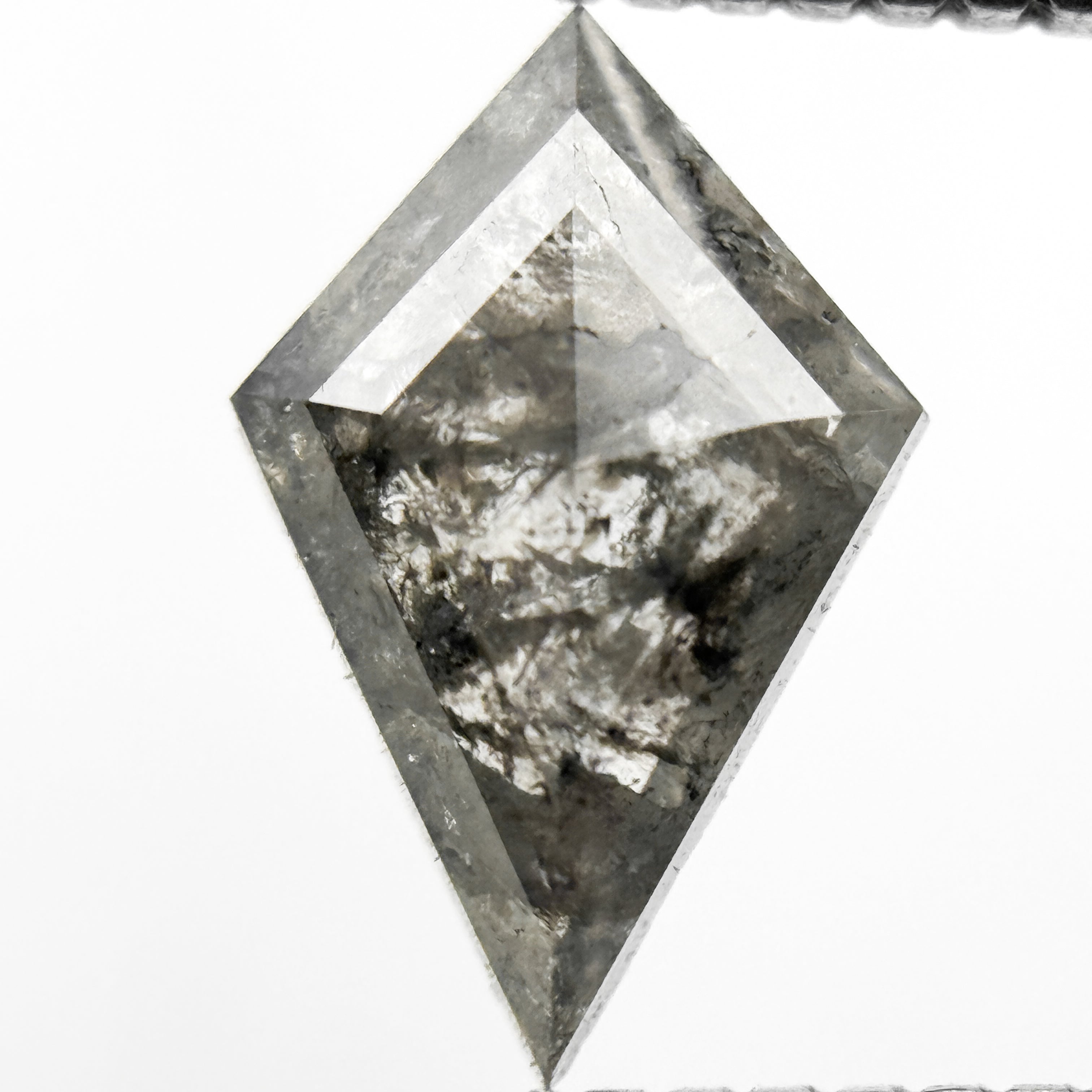 1.05 Ct Kite Rose Cut Grey Natural Salt and Pepper Diamond