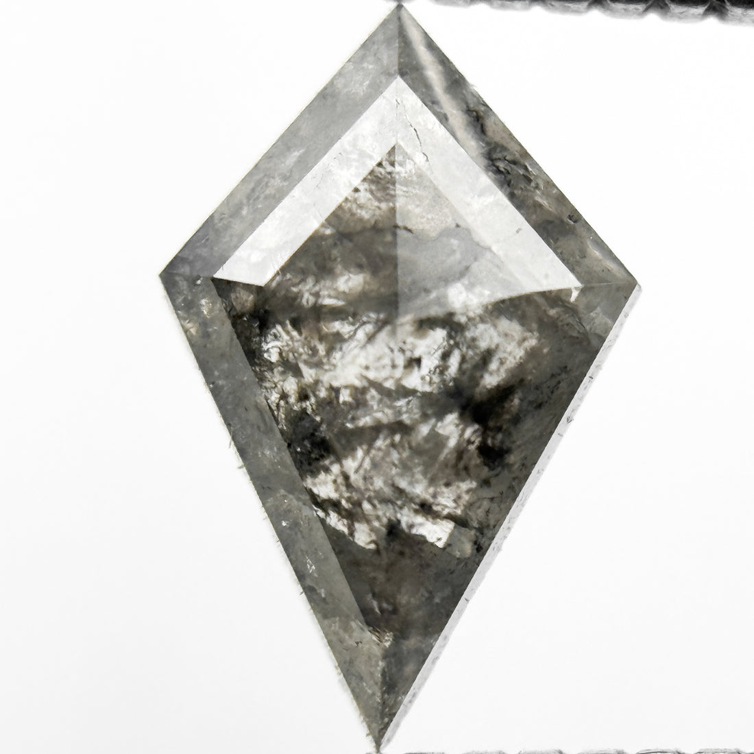 1.05 Ct Kite Rose Cut Grey Natural Salt and Pepper Diamond