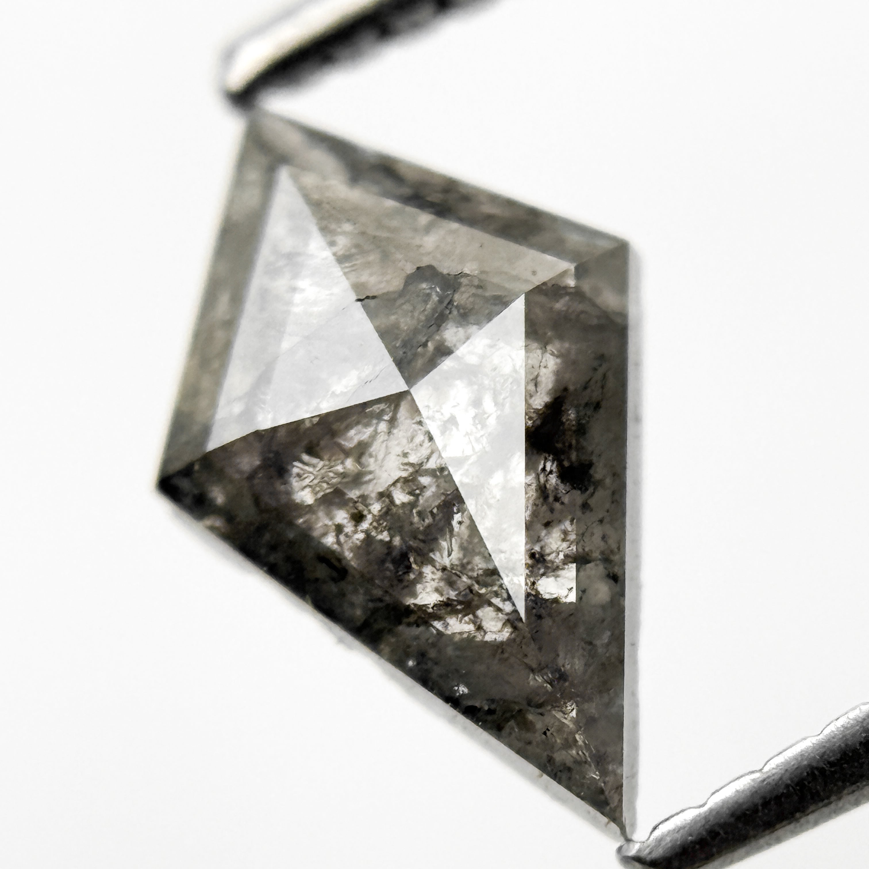 1.05 Ct Kite Rose Cut Grey Natural Salt and Pepper Diamond