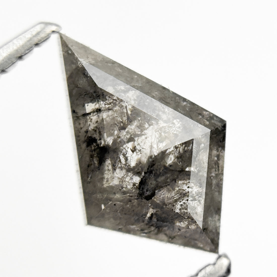 1.05 Ct Kite Rose Cut Grey Natural Salt and Pepper Diamond