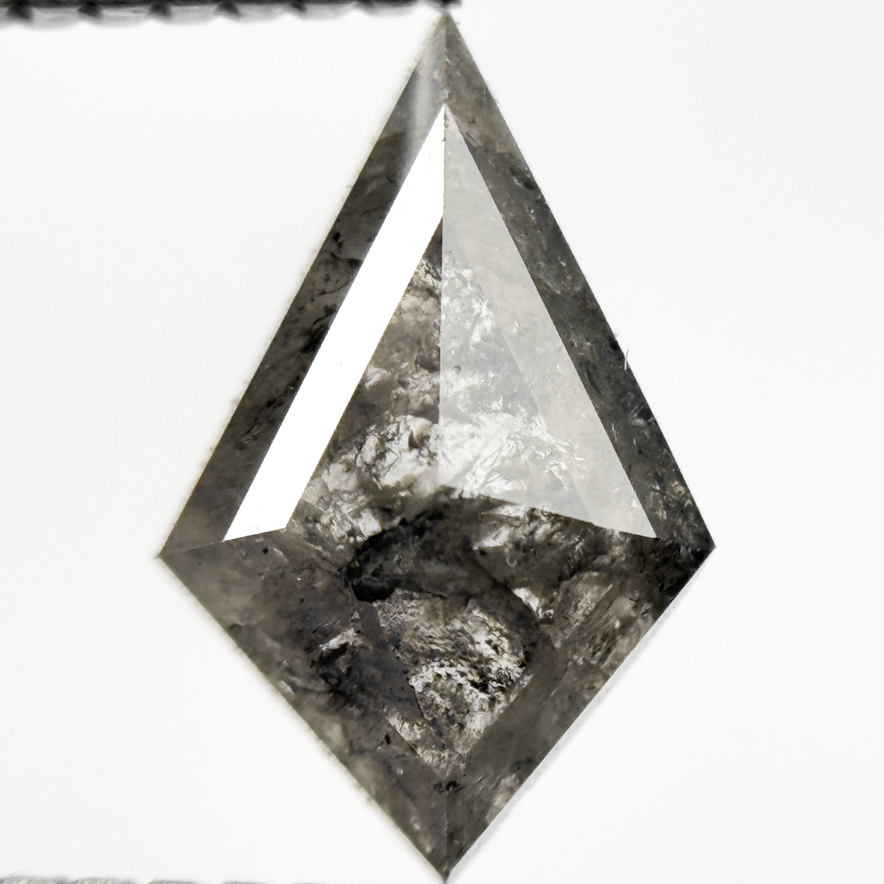 1.05 Ct Kite Rose Cut Grey Natural Salt and Pepper Diamond
