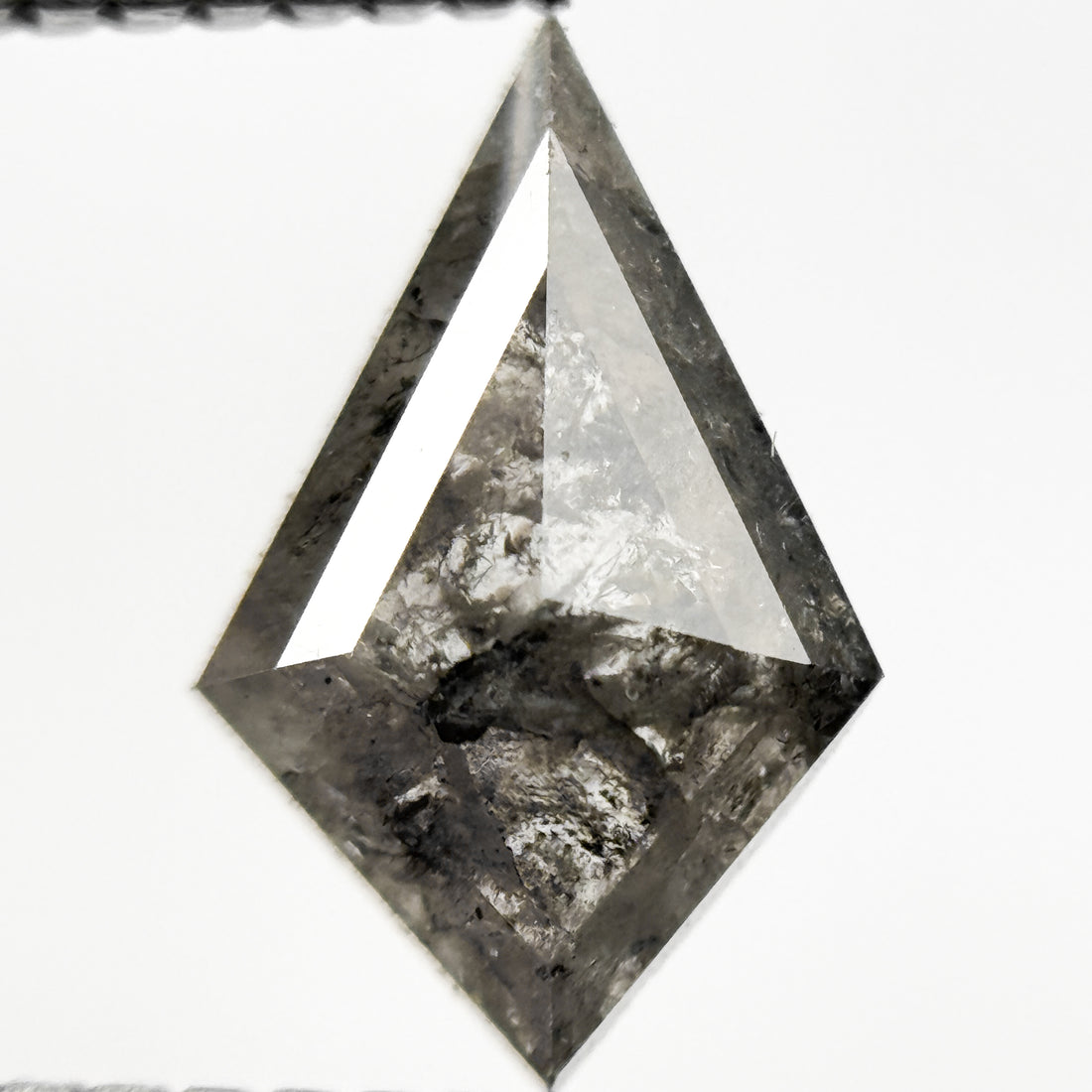 1.05 Ct Kite Rose Cut Grey Natural Salt and Pepper Diamond