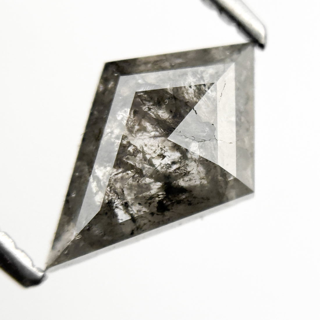 1.05 Ct Kite Rose Cut Grey Natural Salt and Pepper Diamond