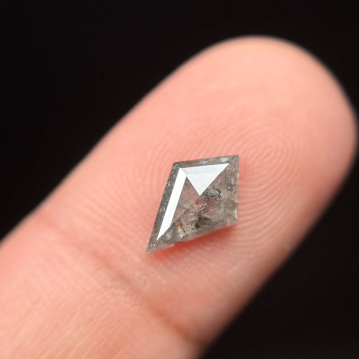 1.05 Ct Kite Rose Cut Grey Natural Salt and Pepper Diamond