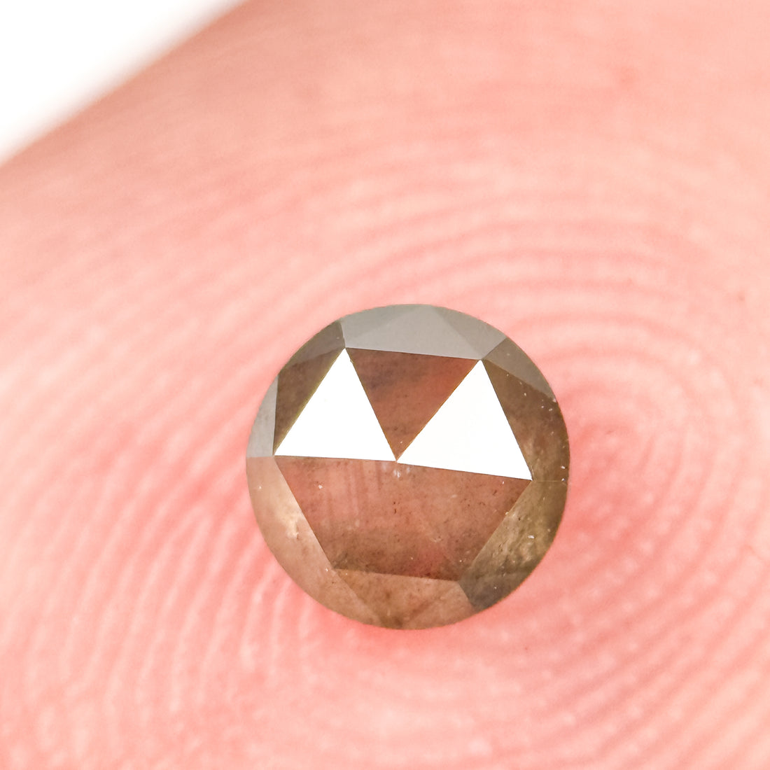 0.39 Ct Round Rose Cut Grey Natural Salt and Pepper Diamond
