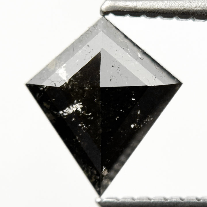 0.84 Ct Kite Rose Cut Black Natural Salt and Pepper Diamond