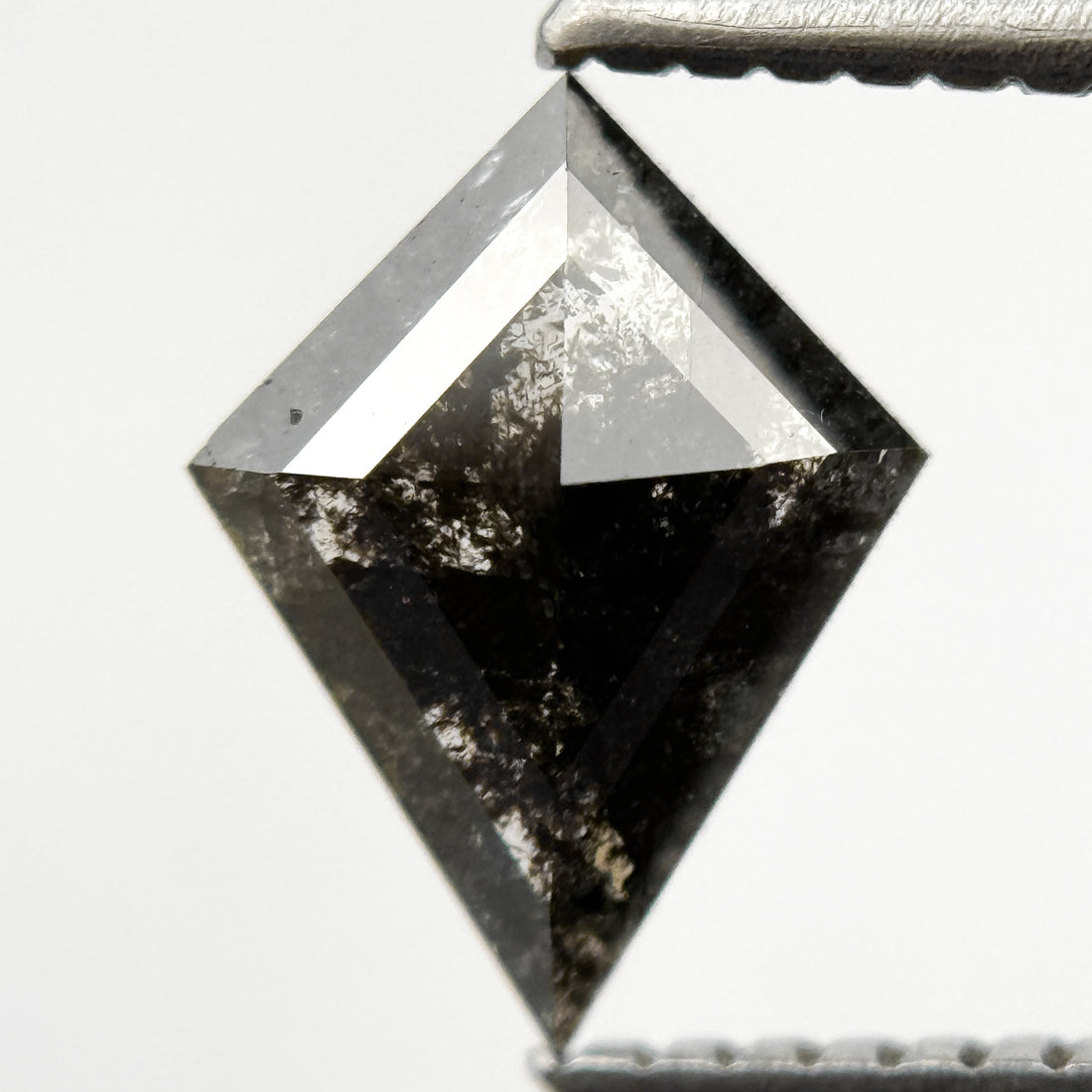 0.88 Ct Kite Rose Cut Grey Black Natural Salt and Pepper Diamond