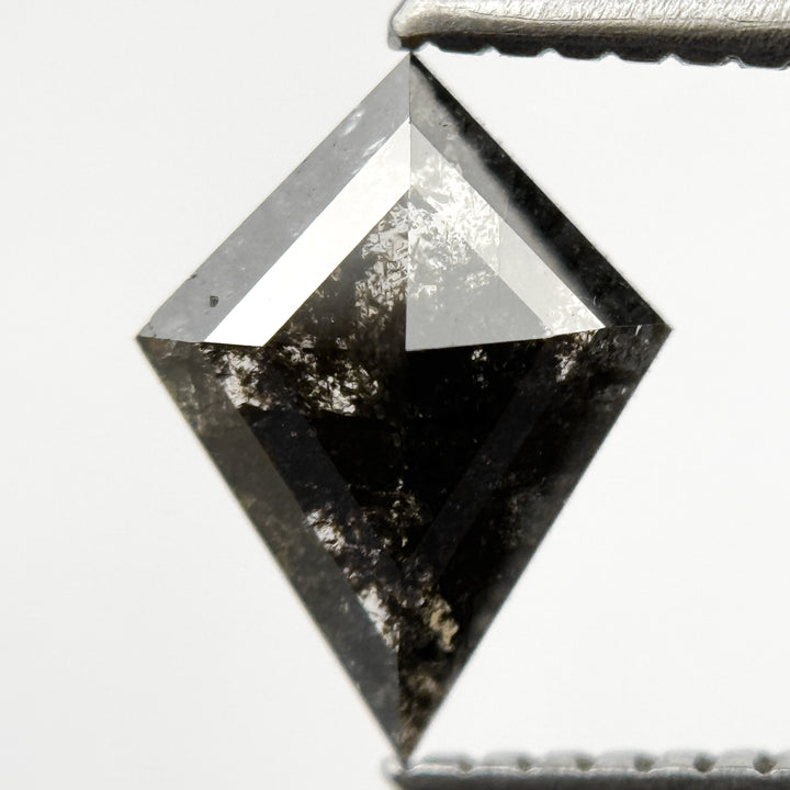 0.88 Ct Kite Rose Cut Grey Black Natural Salt and Pepper Diamond