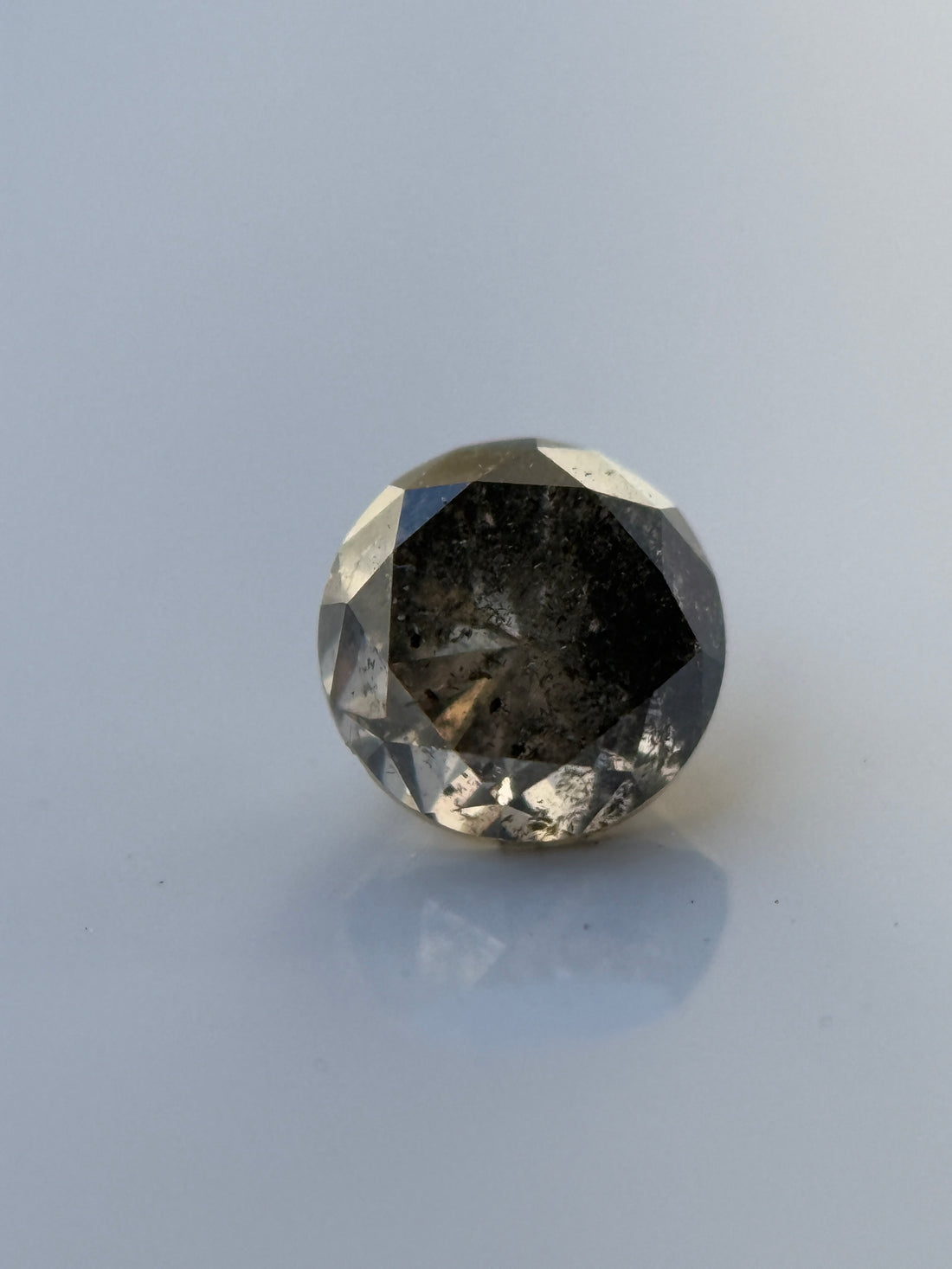 0.52 Ct Round Brilliant Cut Grey Natural Salt and Pepper Diamond