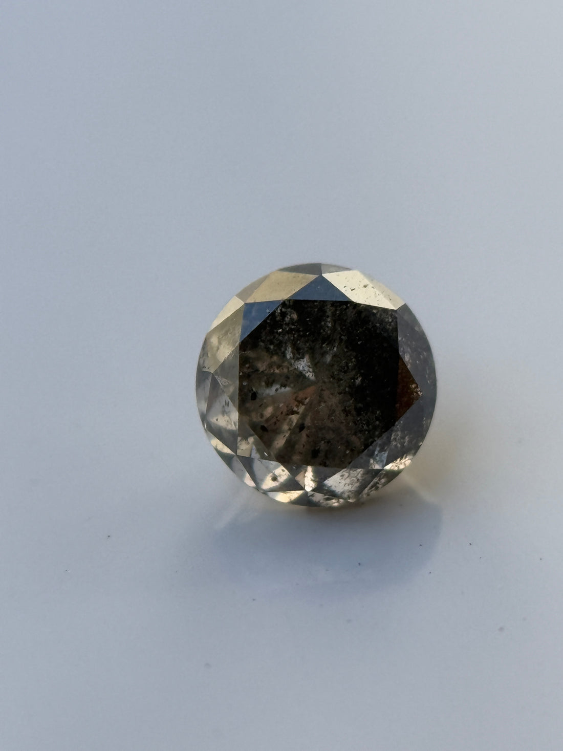 0.52 Ct Round Brilliant Cut Grey Natural Salt and Pepper Diamond