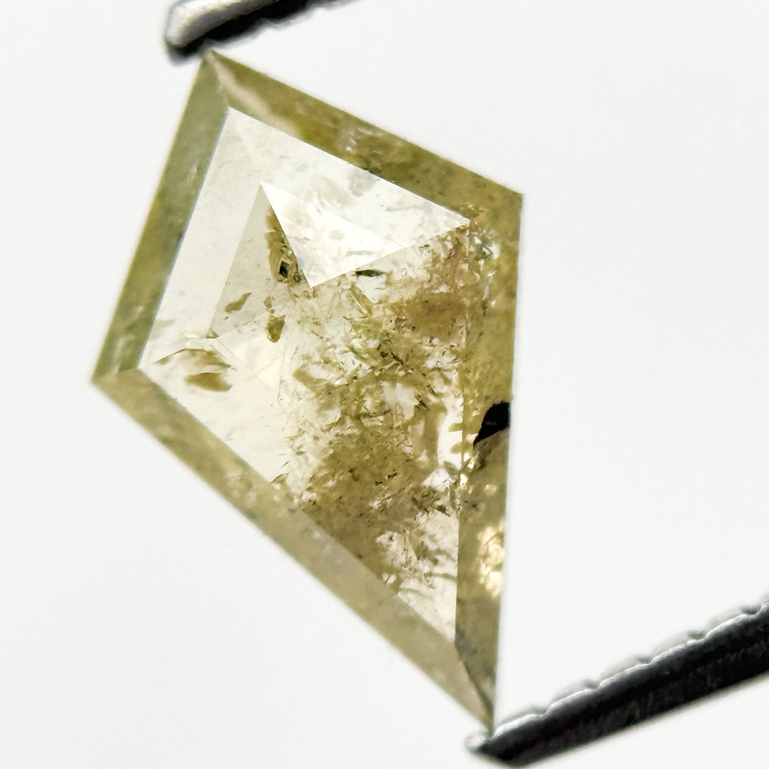 0.89 Ct Kite Rose Cut Yellow Natural Fancy Diamond