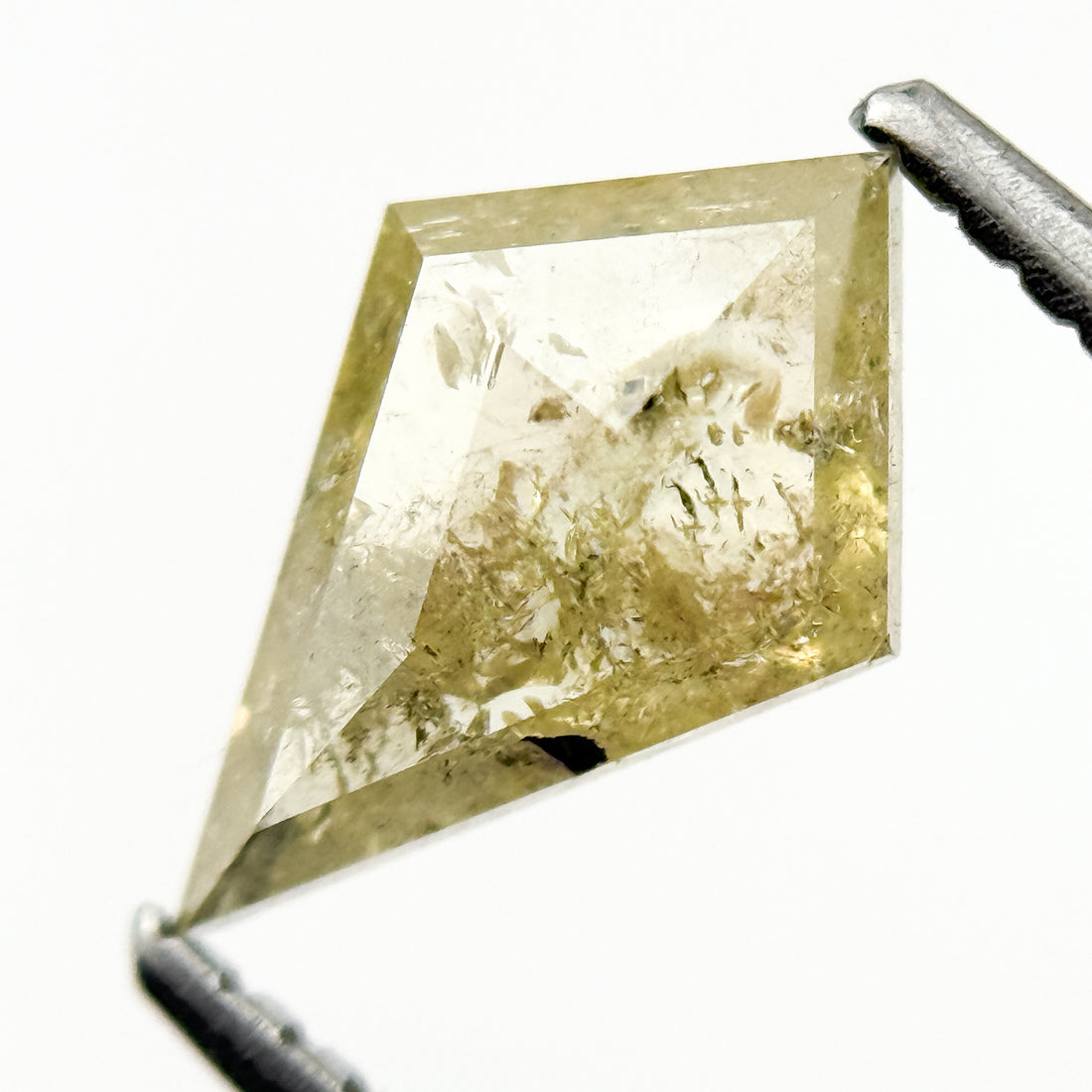 0.89 Ct Kite Rose Cut Yellow Natural Fancy Diamond