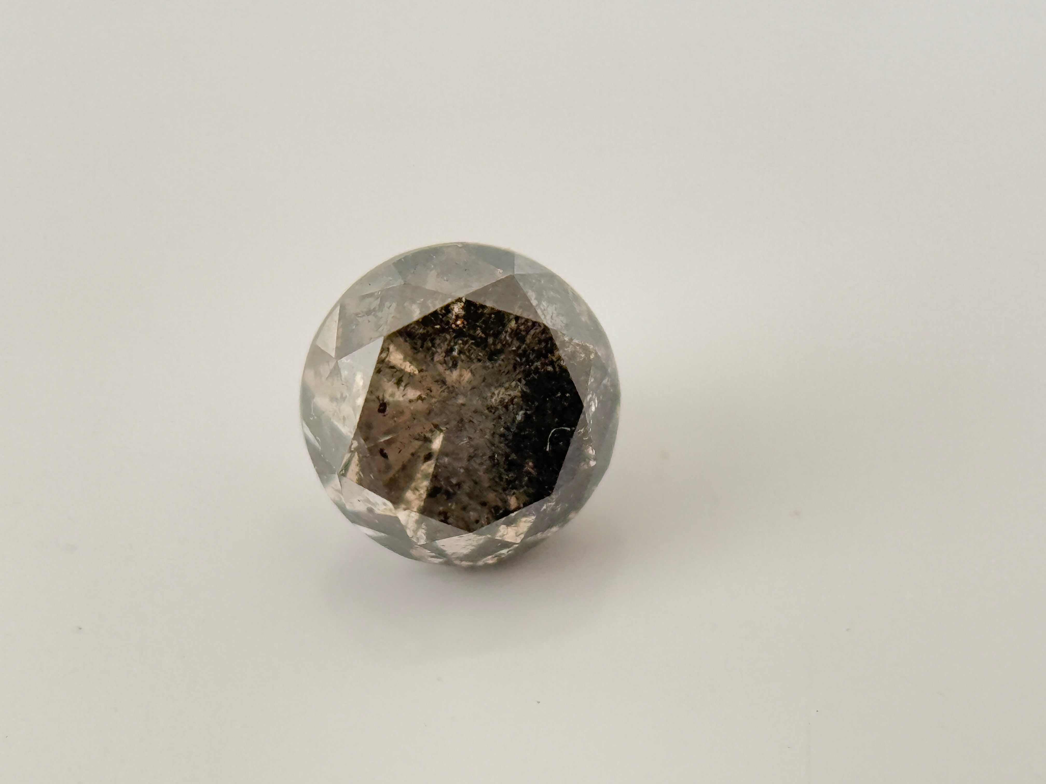 0.52 Ct Round Brilliant Cut Grey Natural Salt and Pepper Diamond