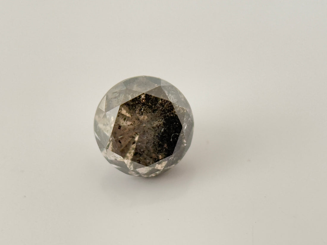 0.52 Ct Round Brilliant Cut Grey Natural Salt and Pepper Diamond