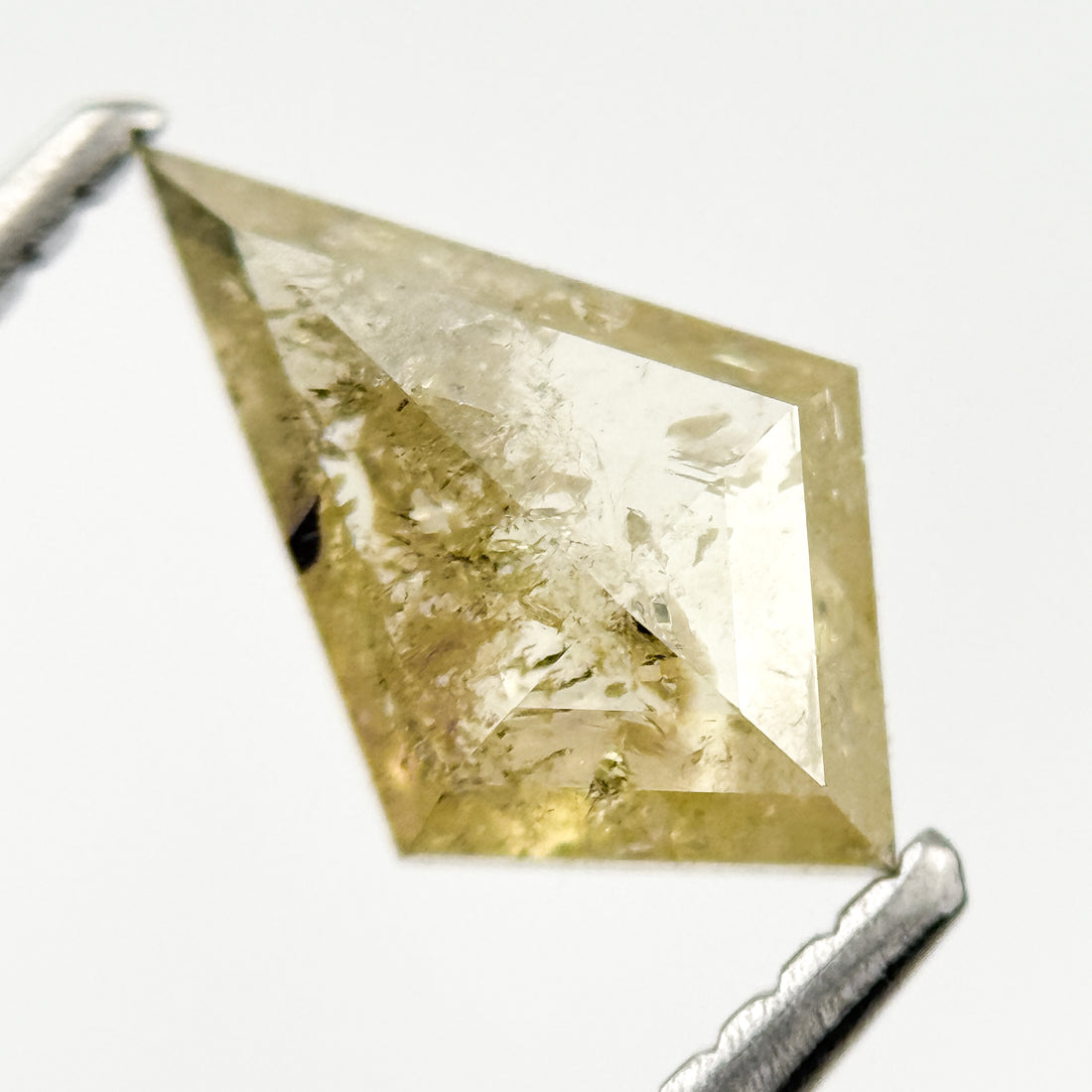 0.89 Ct Kite Rose Cut Yellow Natural Fancy Diamond