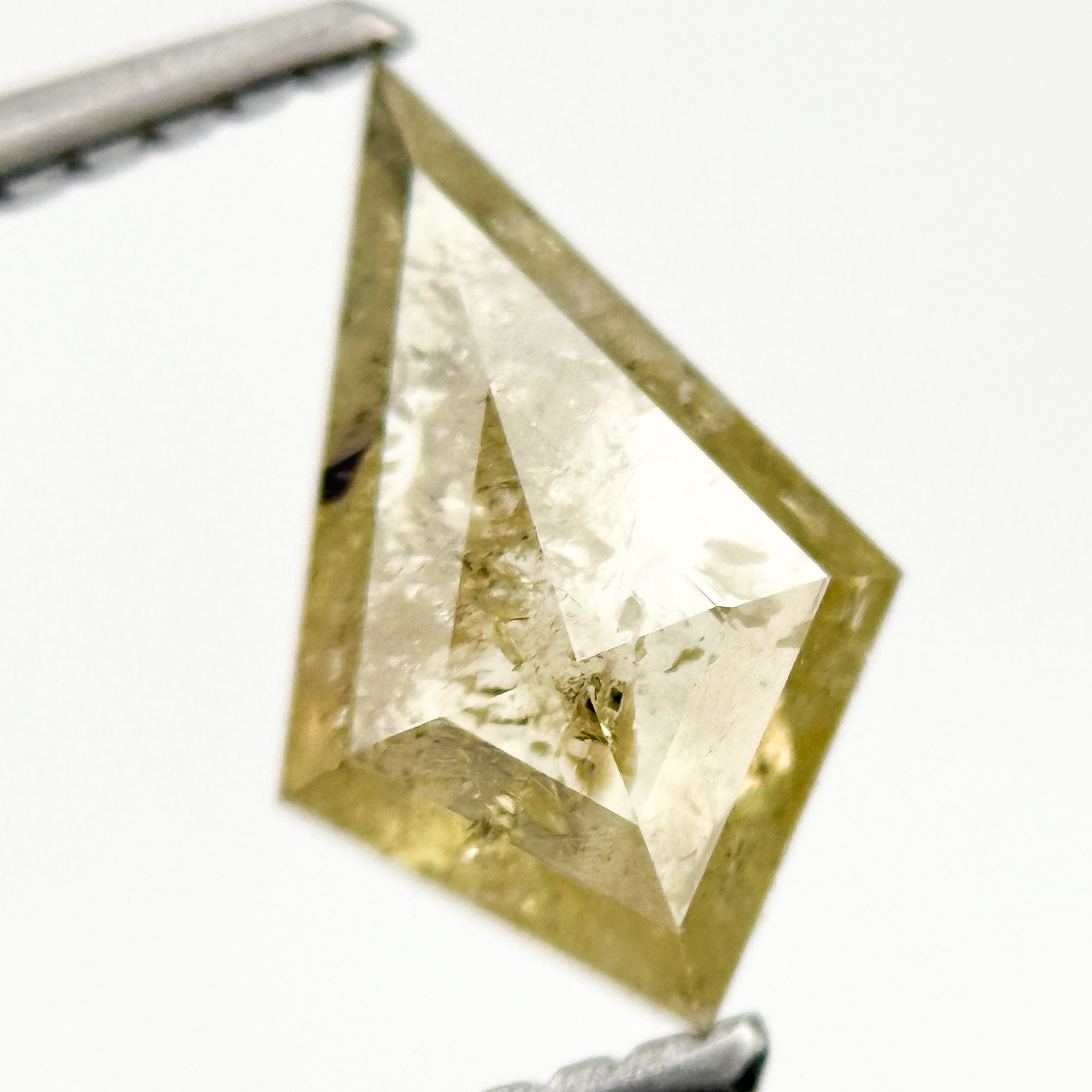 0.89 Ct Kite Rose Cut Yellow Natural Fancy Diamond