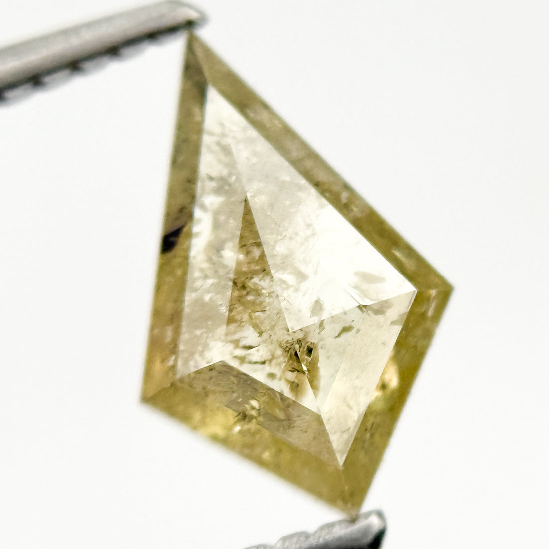 0.89 Ct Kite Rose Cut Yellow Natural Fancy Diamond