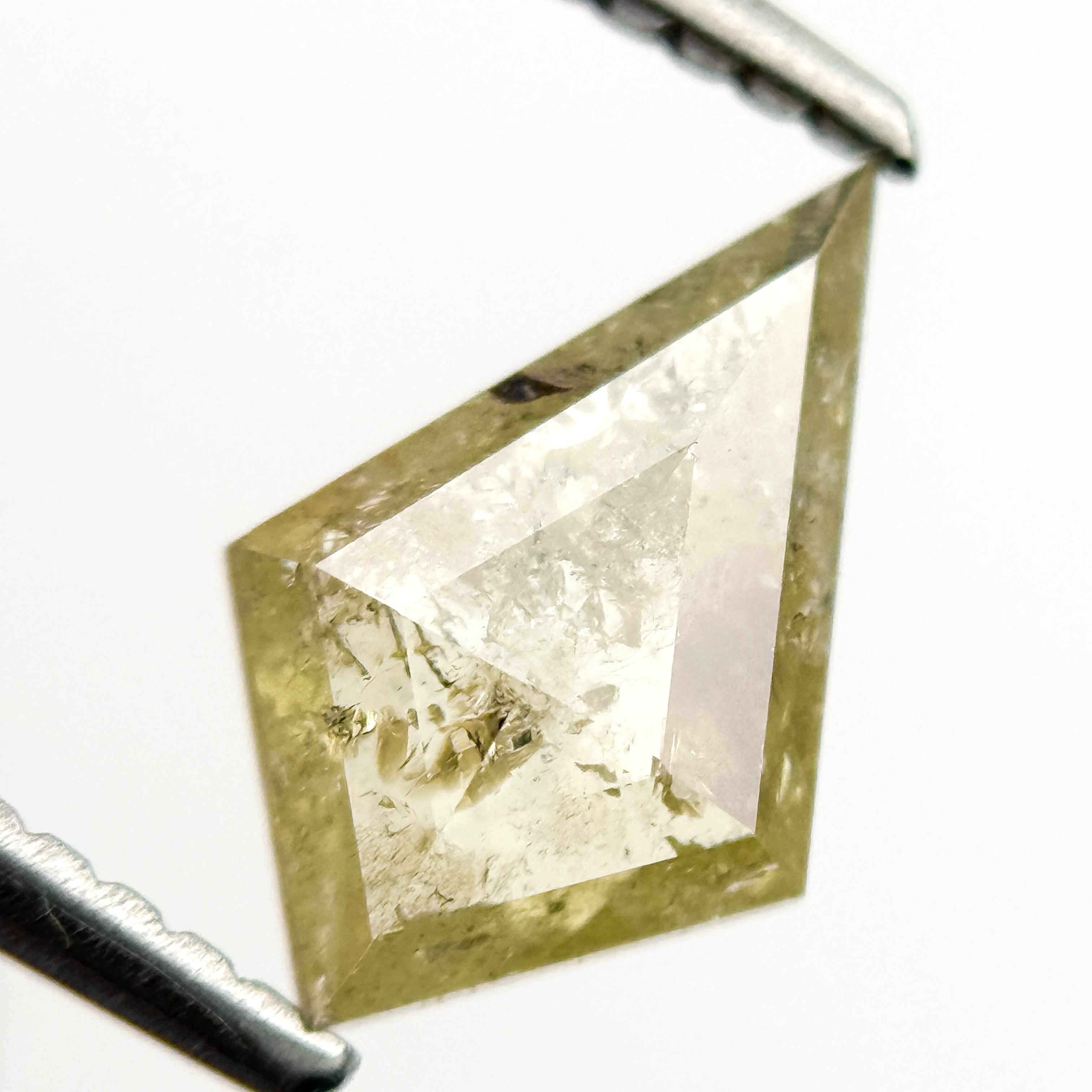 0.89 Ct Kite Rose Cut Yellow Natural Fancy Diamond