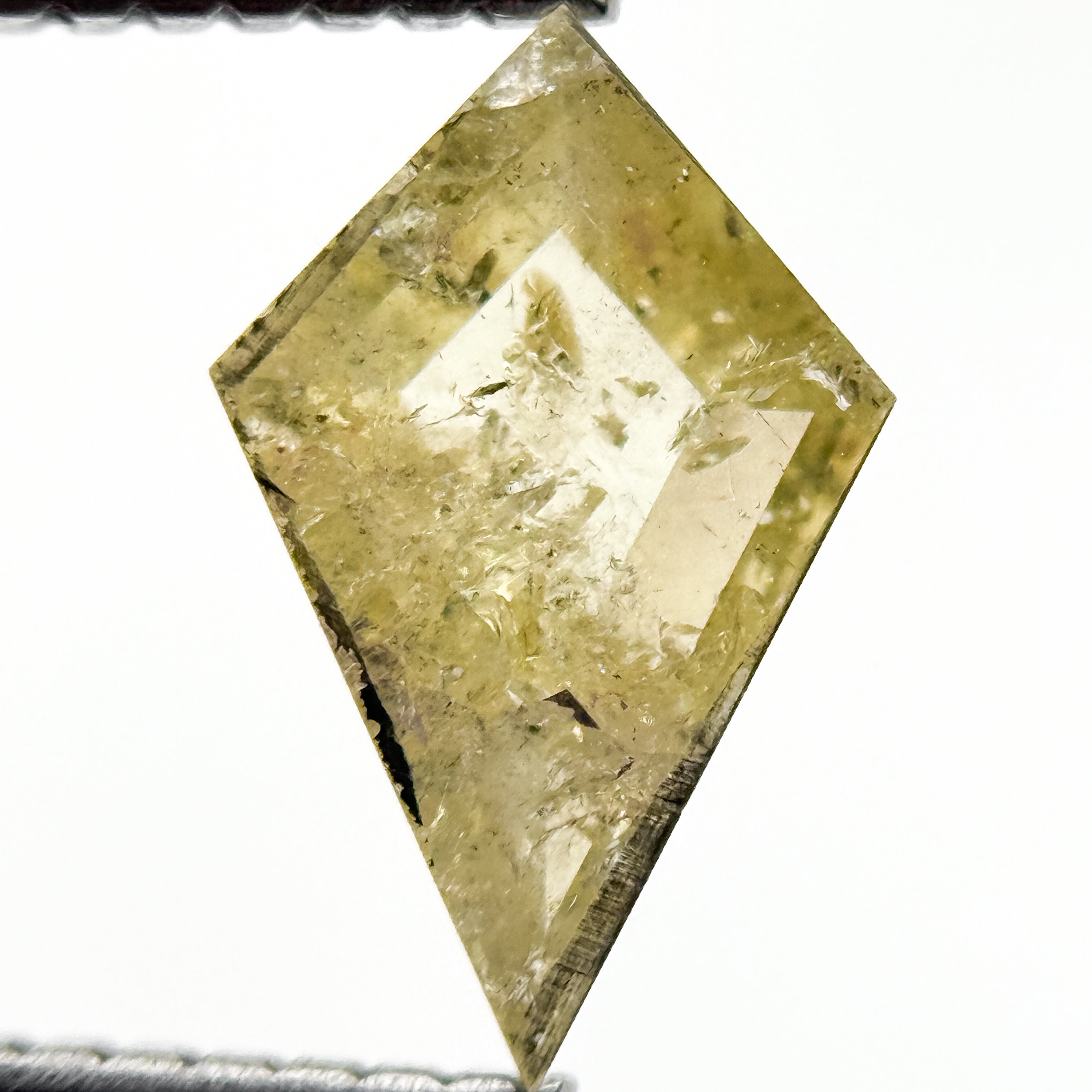 0.89 Ct Kite Rose Cut Yellow Natural Fancy Diamond