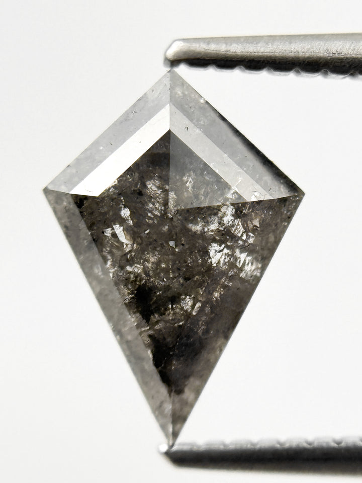 1.31 Ct Kite Rose Cut Grey Natural Salt and Pepper Diamond