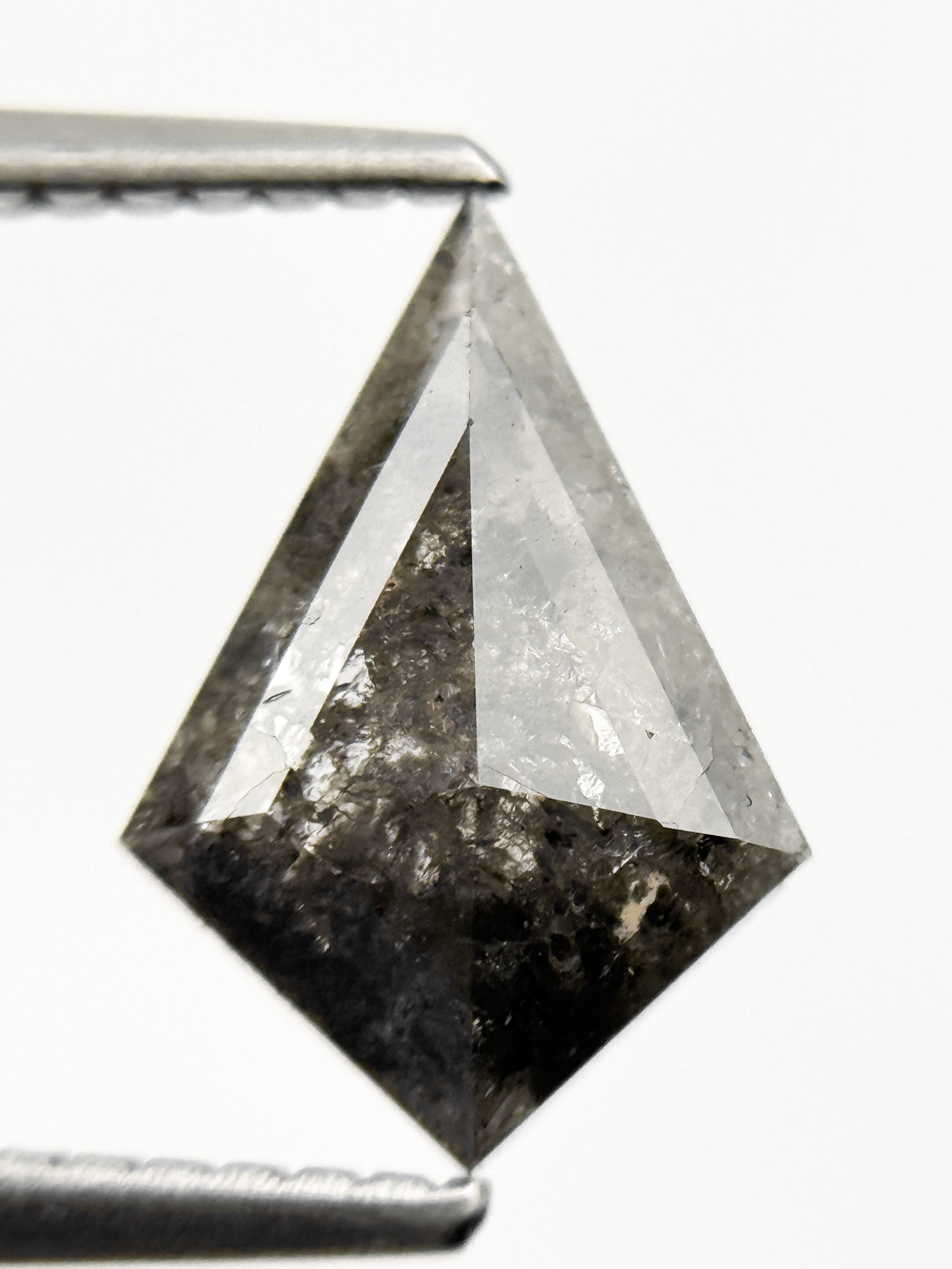 1.31 Ct Kite Rose Cut Grey Natural Salt and Pepper Diamond