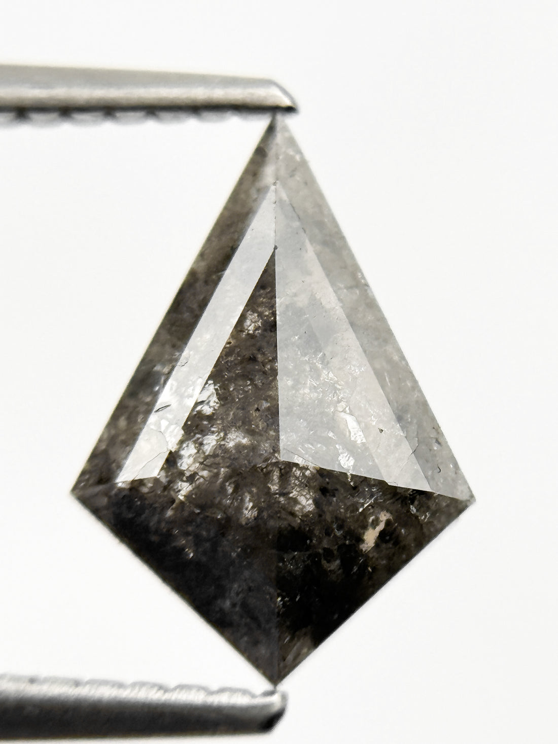 1.31 Ct Kite Rose Cut Grey Natural Salt and Pepper Diamond