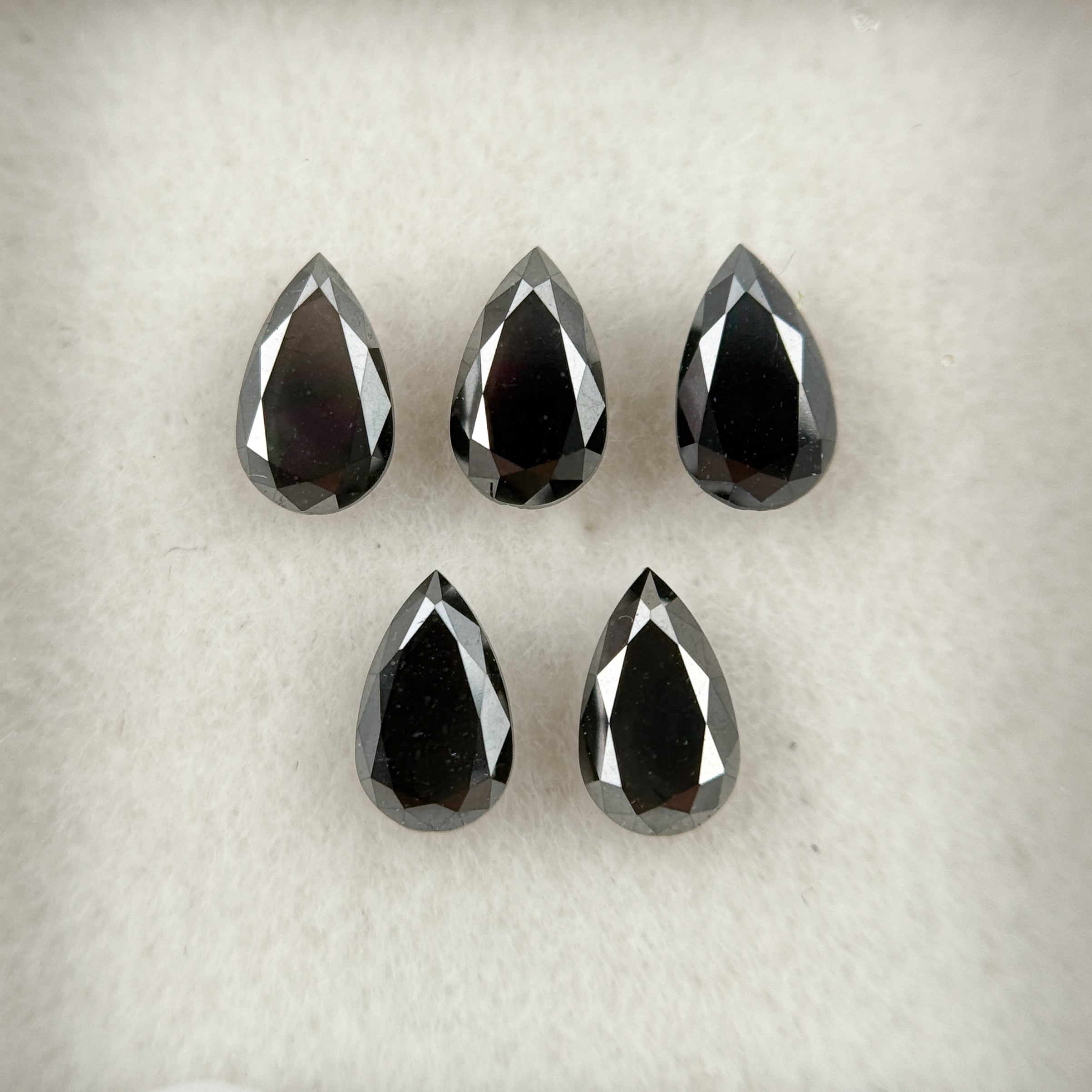4 MM Pear Brilliant Cut Black Natural Fancy Diamond