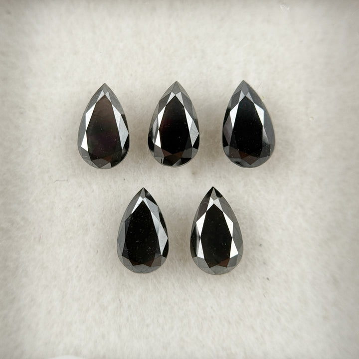 4 MM Pear Brilliant Cut Black Natural Fancy Diamond