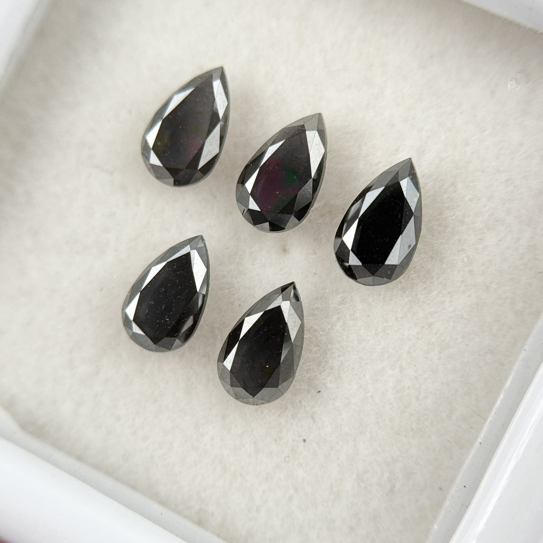 4 MM Pear Brilliant Cut Black Natural Fancy Diamond