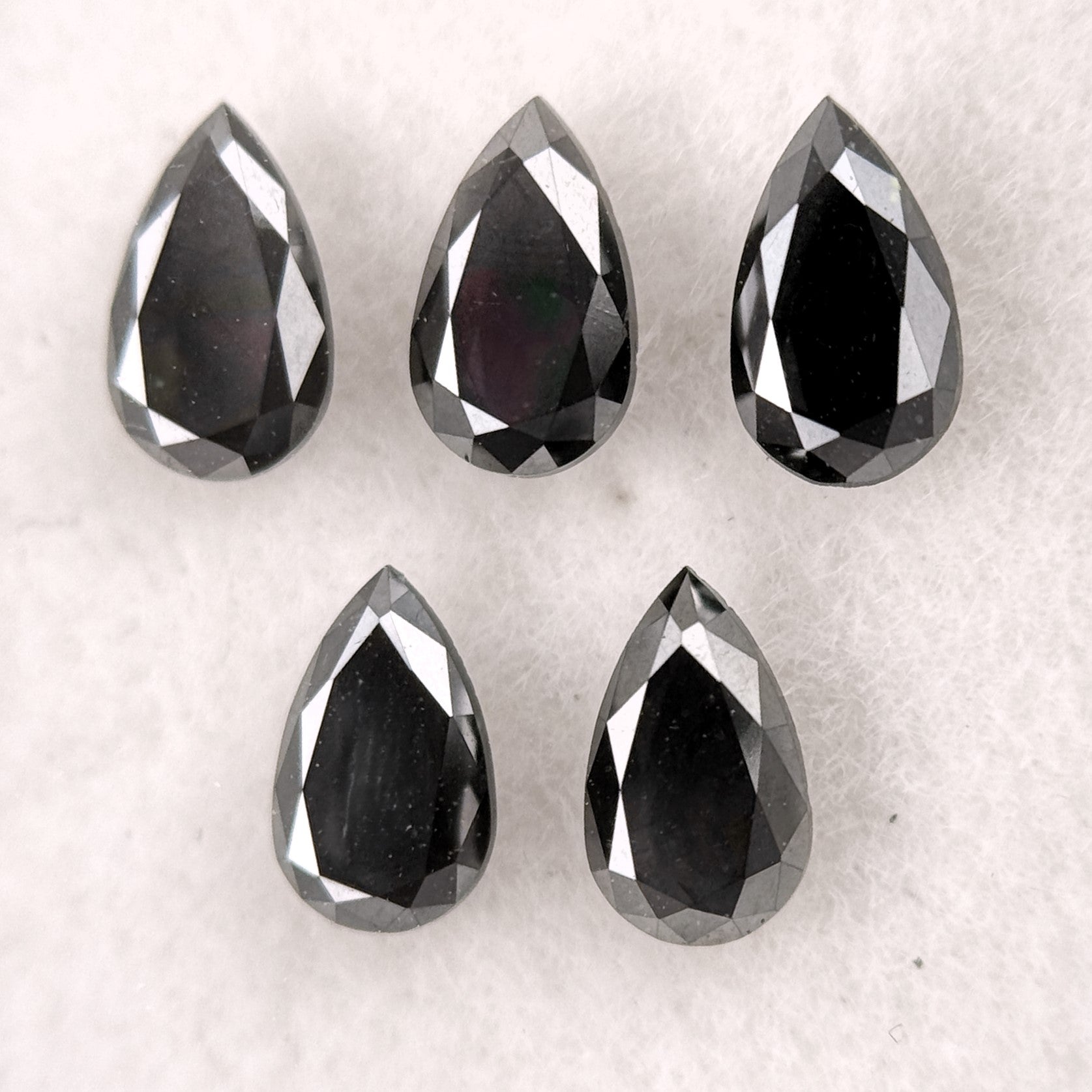 3 X 2 MM Pear Rose Cut Black Natural Fancy Diamond