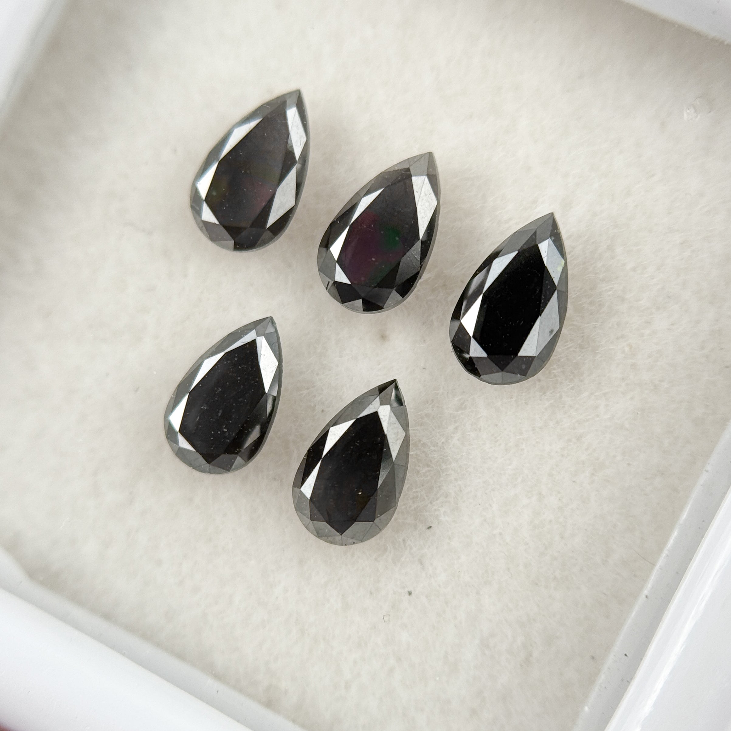 4 MM Pear Brilliant Cut Black Natural Fancy Diamond