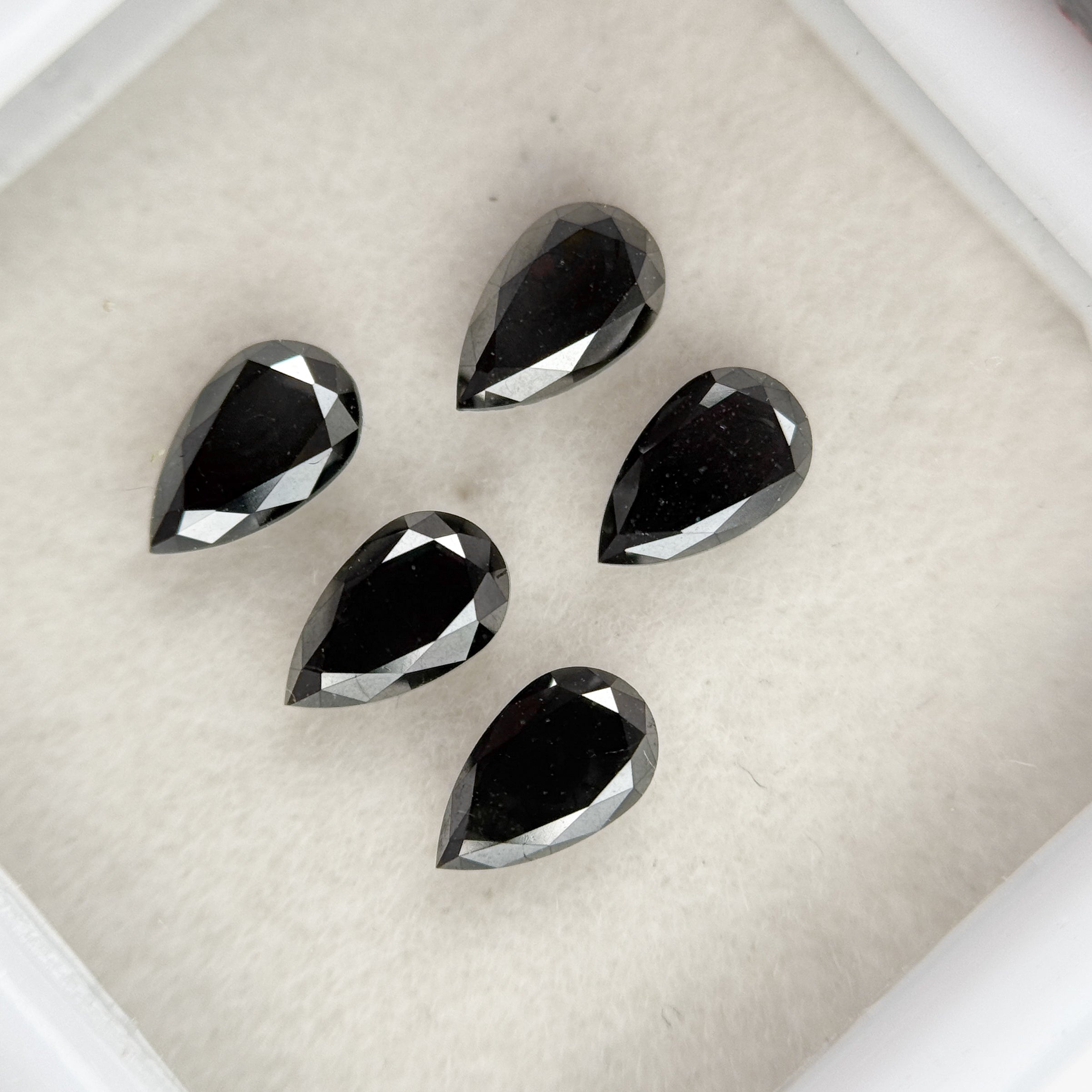 4 MM Pear Brilliant Cut Black Natural Fancy Diamond