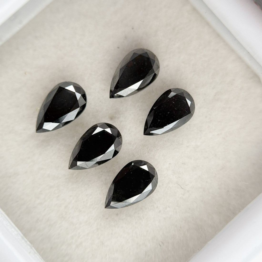 4 MM Pear Brilliant Cut Black Natural Fancy Diamond