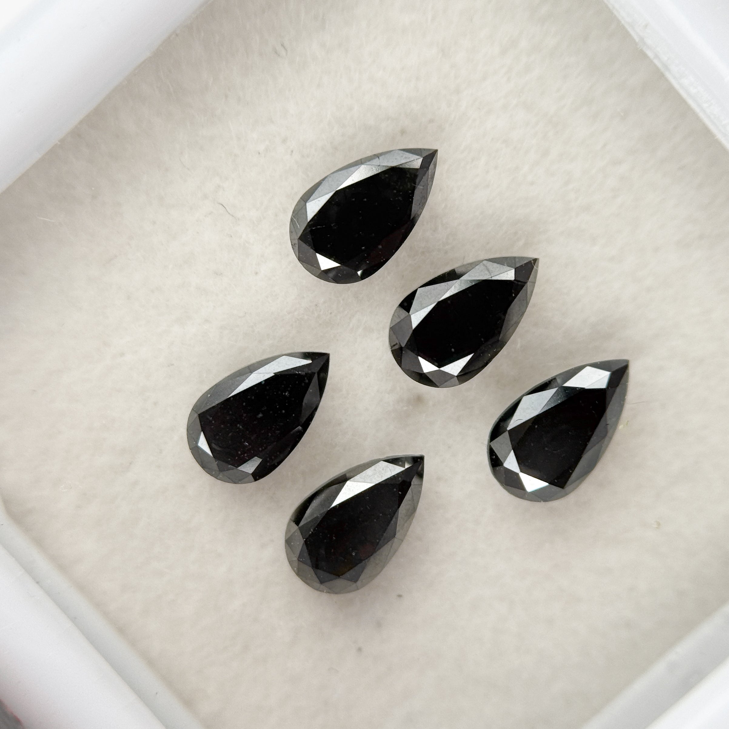 3 X 2 MM Pear Rose Cut Black Natural Fancy Diamond