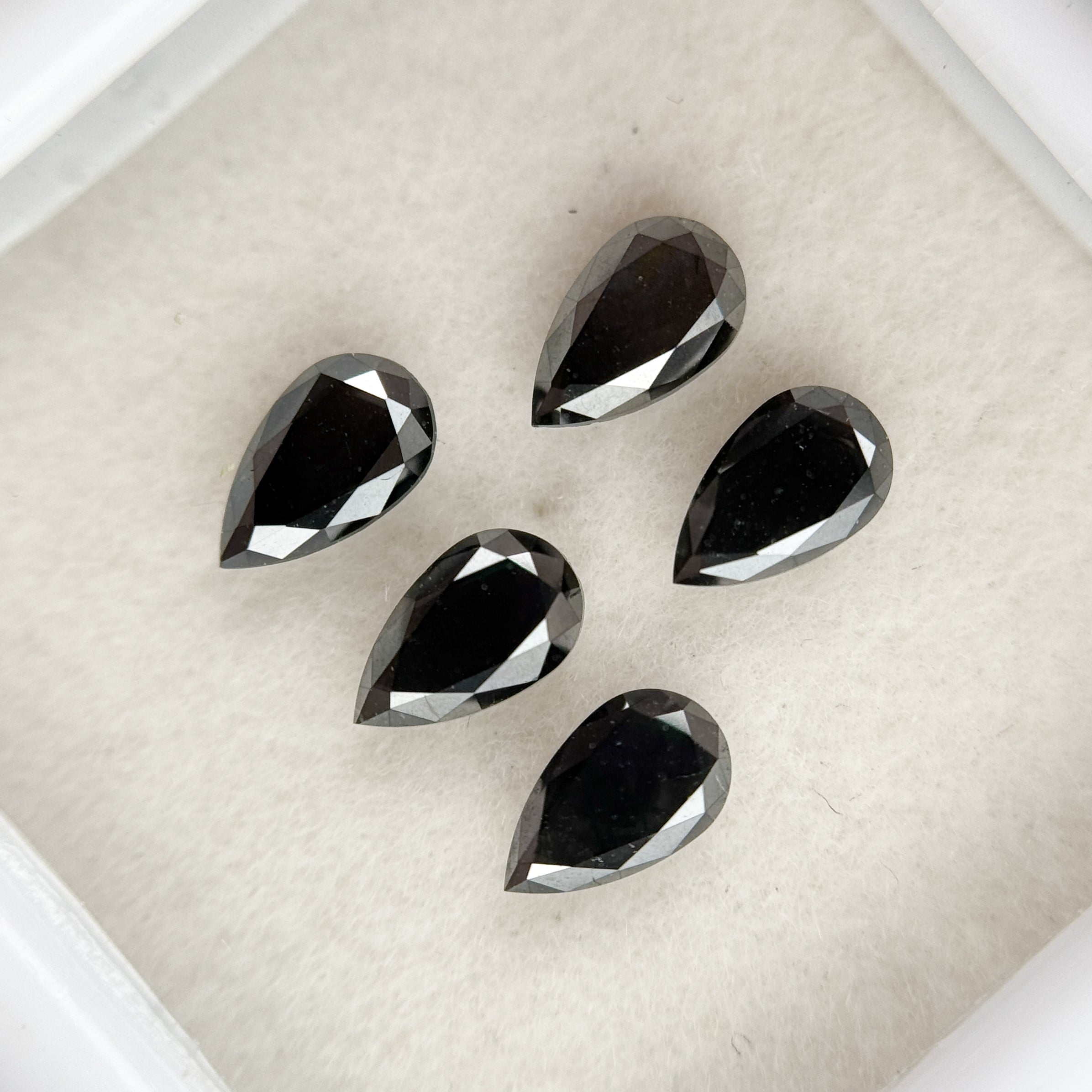 5 X 3 MM Pear Brilliant Cut Black Natural Fancy Diamond