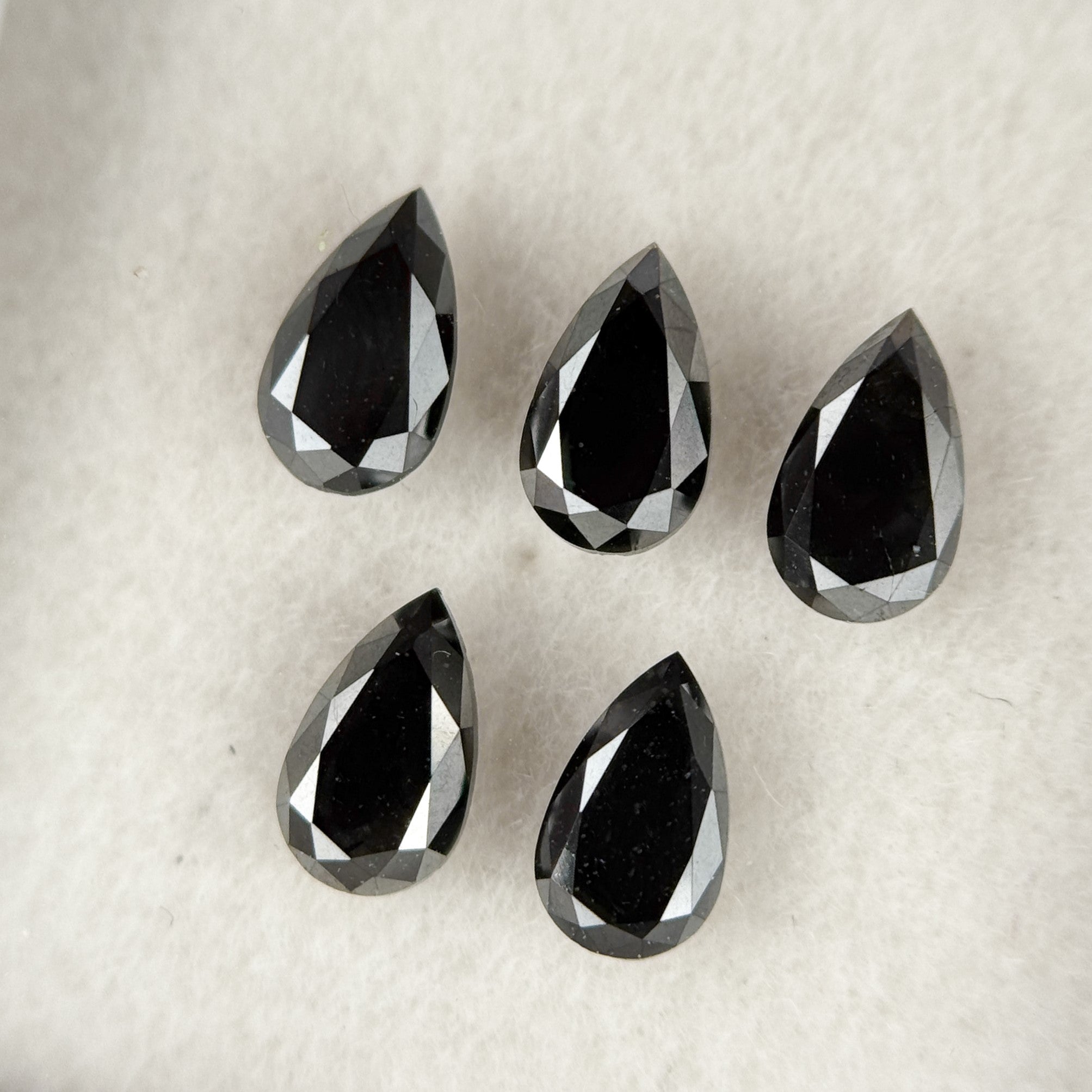 4 MM Pear Brilliant Cut Black Natural Fancy Diamond